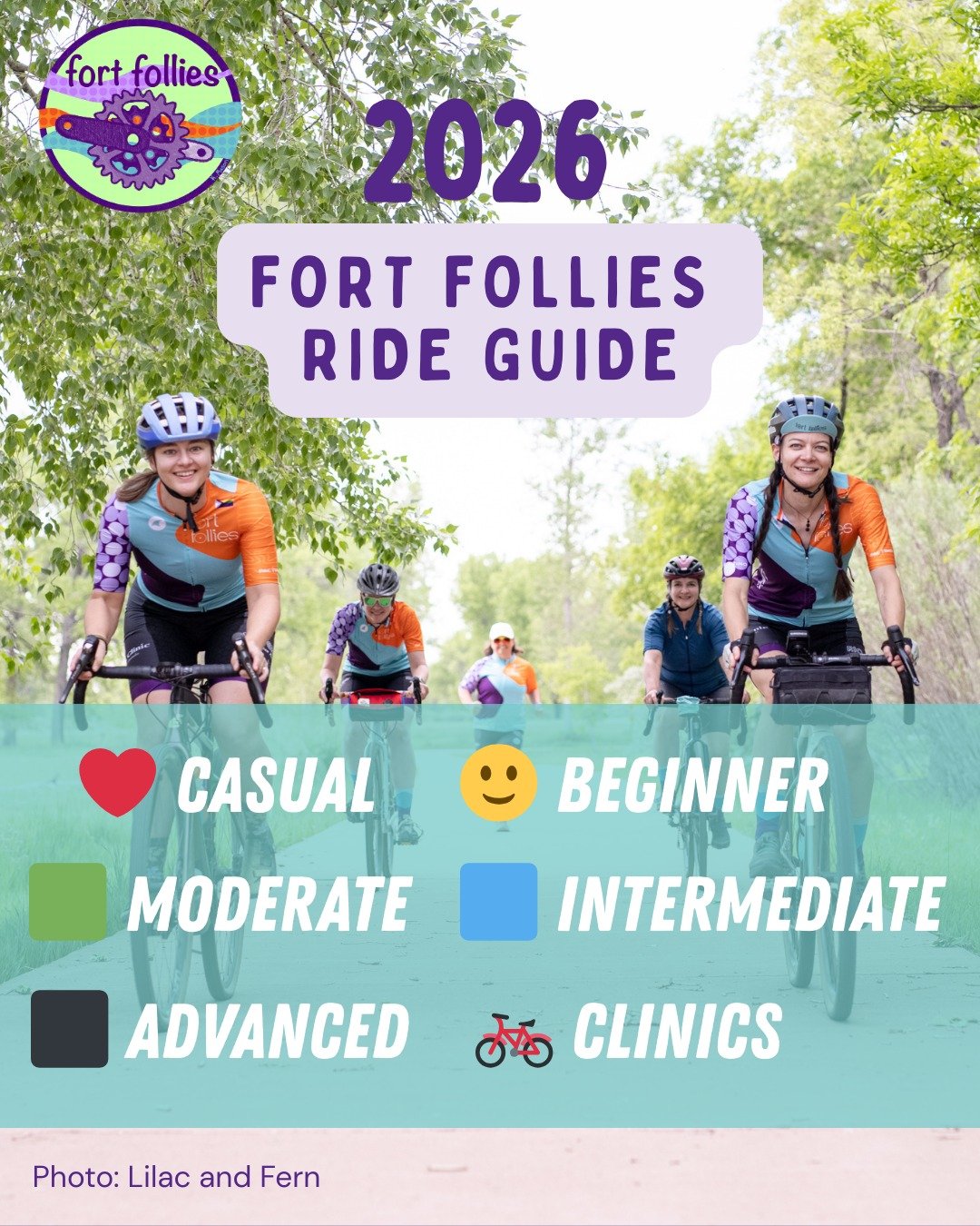 🚴&zwj;♀️ We have published a detailed ride guide to help Follies and community members feel like they can always show up prepared for a ride or event. The detailed guide can be found on our website fortfollies.com/events.

The ride guide uses the gr