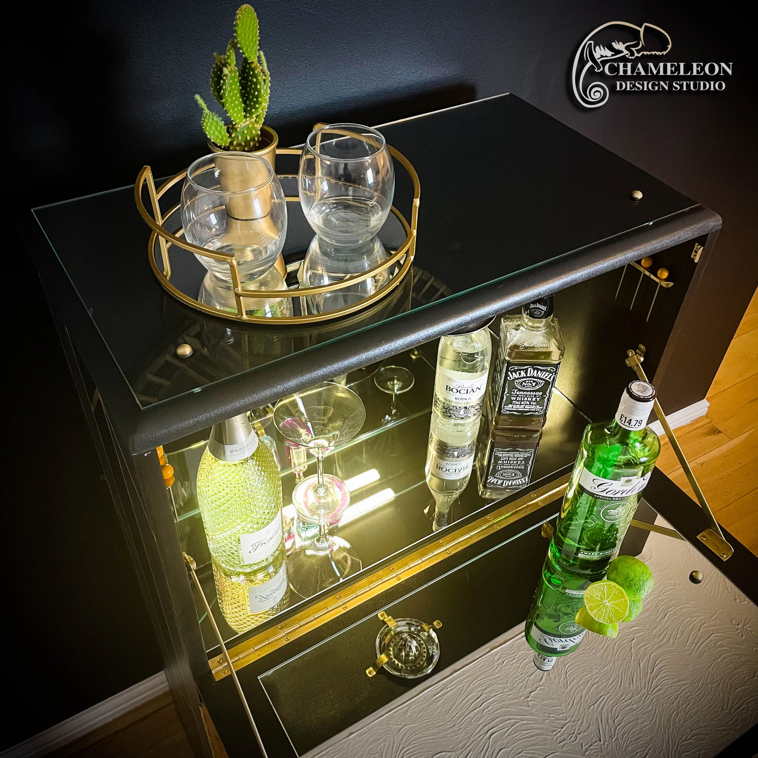 painted cocktail cabinet
