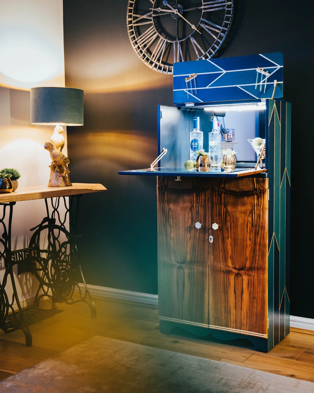 Vintage art deco clearance bar cabinet