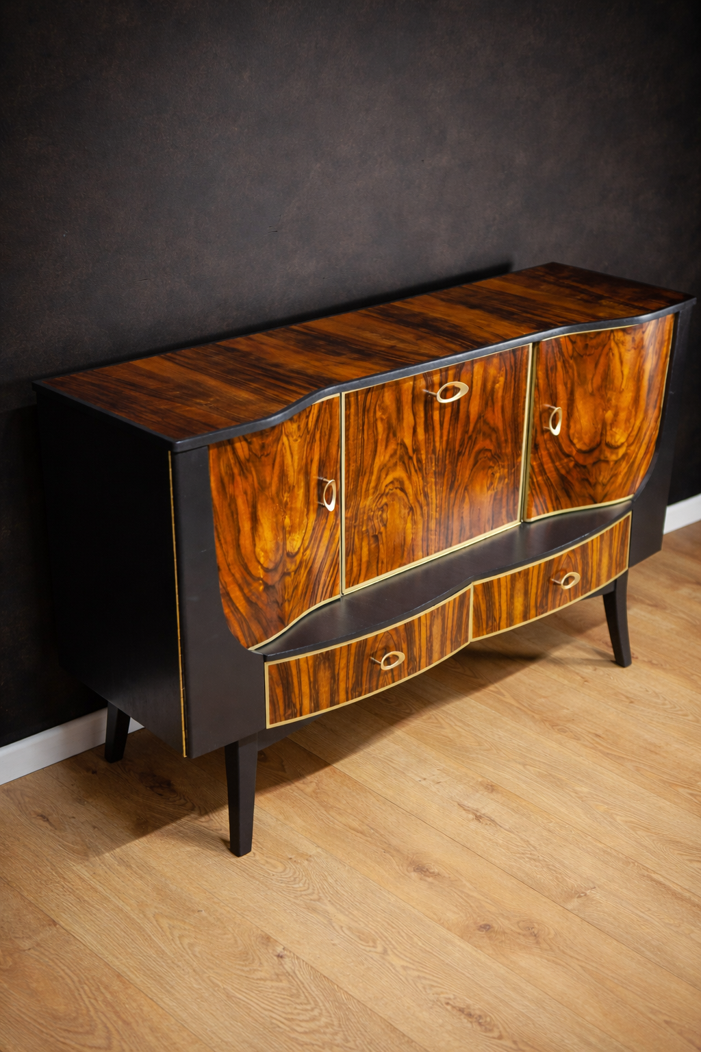 vintage cocktail cabinet with unique grain