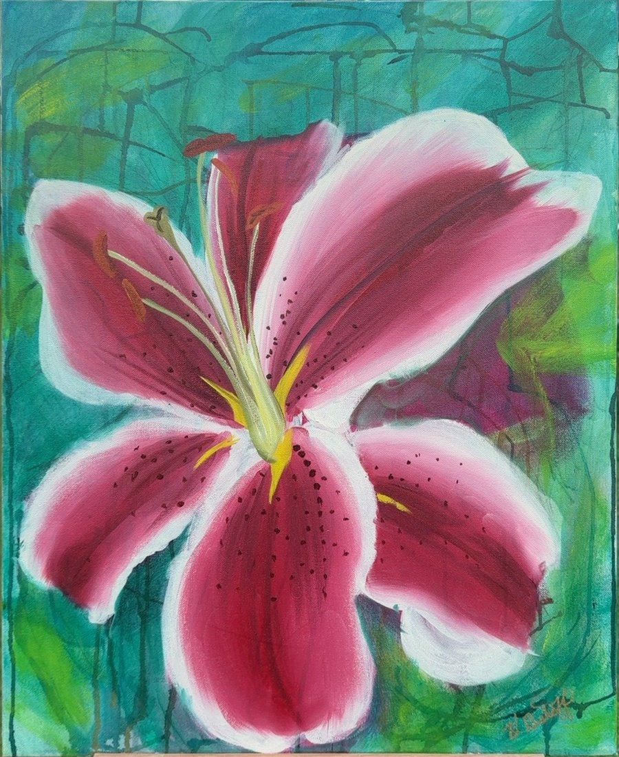 Stargazer in Bloom | Original Oil Painting | 18" × 24"