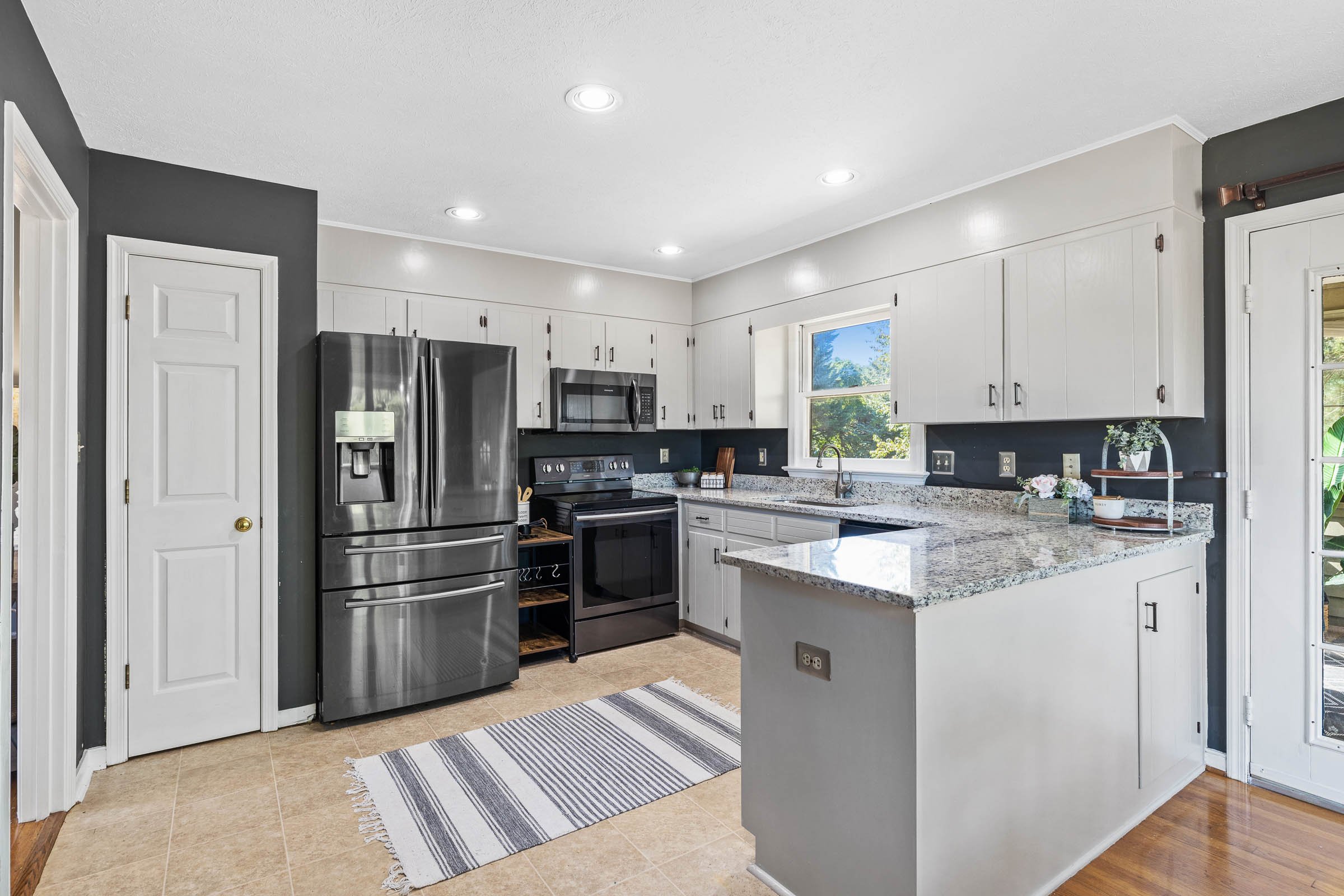 A Quick Up-Cycle on a Kitchen in Ruckersville, Virginia with new paint, new pulls, counters, and plumbing.