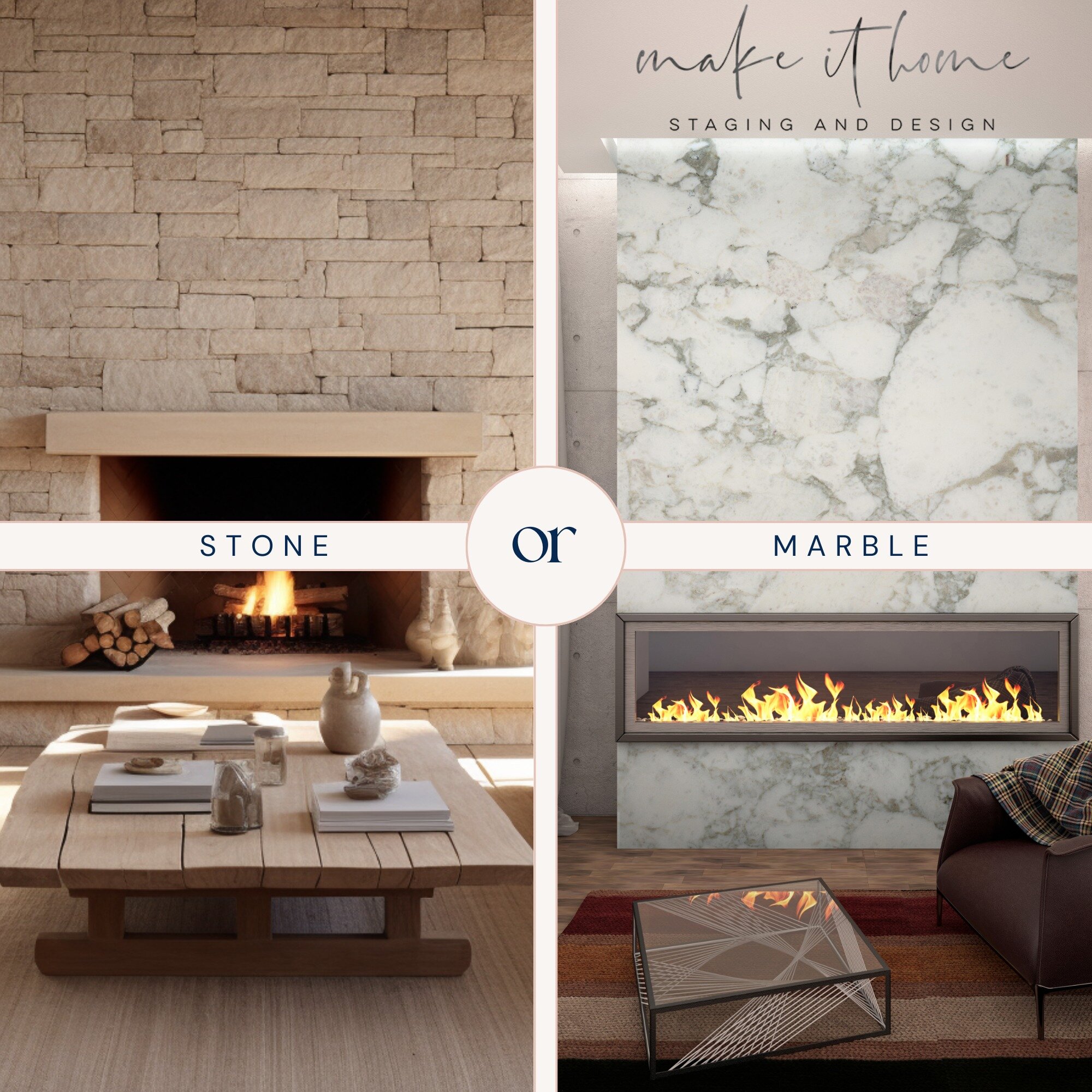 This or That? Do you prefer stone or marble? Let us know in the comments!

#thisorthat #stone #marble #homedecor #homedesign
#interiordesign #greenecountyva #greenecountyhomes
#makeithome #mih