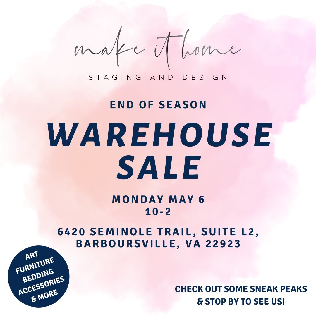 We are having another warehouse sale this Monday from 10-2!
We still have a lot left including accessories, chairs, rugs, sofas, pillows, art, tables and lamps 🛋

#warehousesale #endofseason #springsale #greenecountyva #interiordesign #homedecor #ma