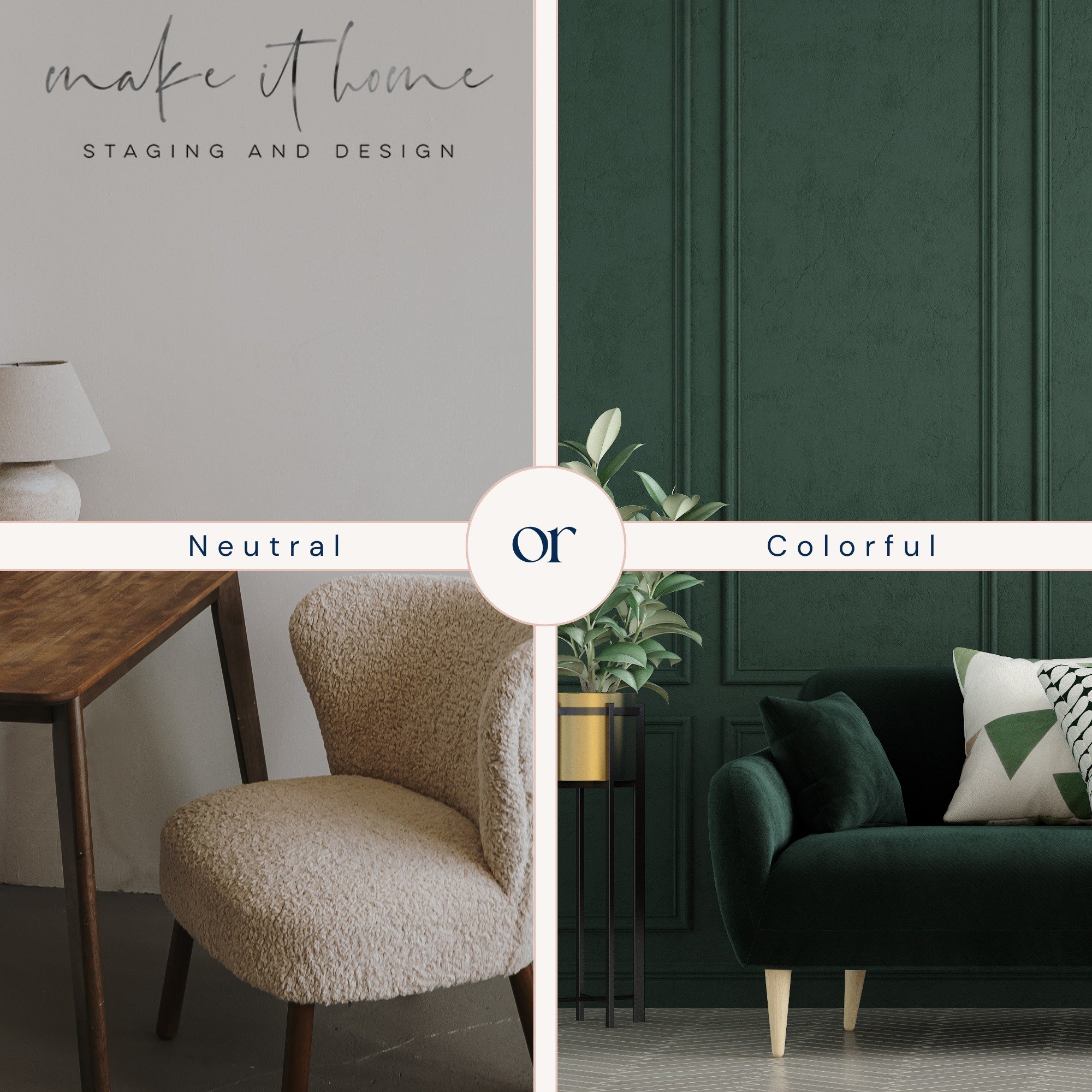 This or That? Do you prefer a neutral or colorful palette? Let us know in the comments!

#thisorthat #neutral #colorful #interiordesign #homedecor #homedesign #makeithome #mih