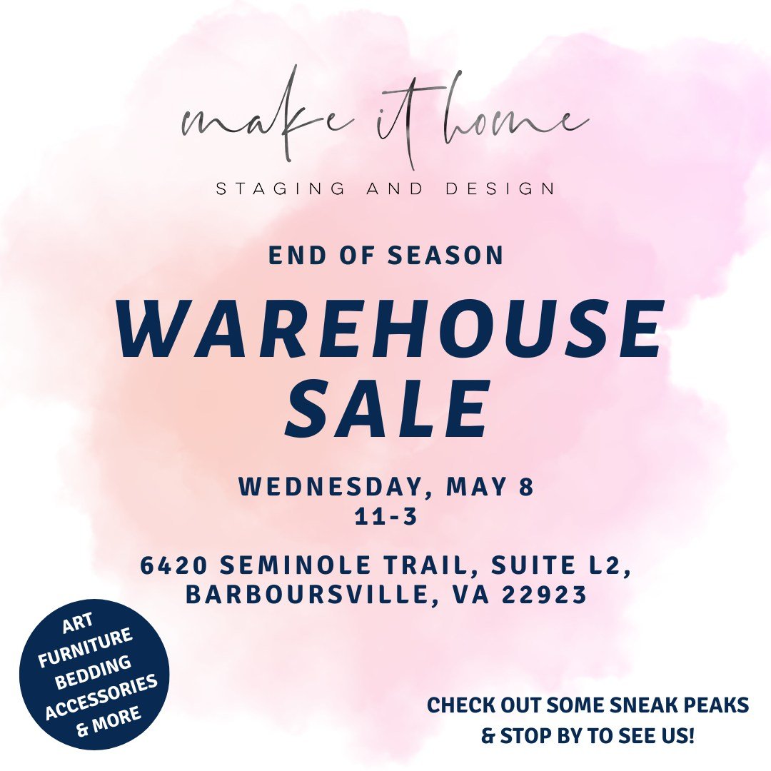 Warehouse Sale May 8 from 11-3! Come by and see us!

#warehousesale #endofseasonsale #greenecountyva #interiordesign #homedecor #makeithome #mih