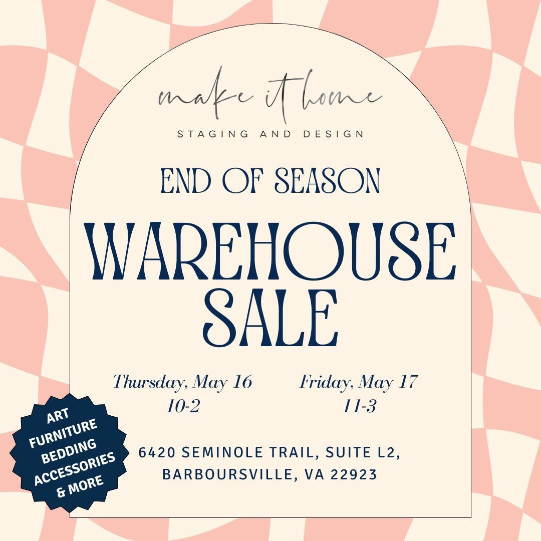 Warehouse Sale! 📣🚨

We still have a lot left including couches, art, chairs, dining tables, accessories, bedding, pillows and more!

Stop by and see us on Thursday, May 16 from 10-2 and Friday, May 17 from 11-3!

#warehousesale #homedecor #furnitur