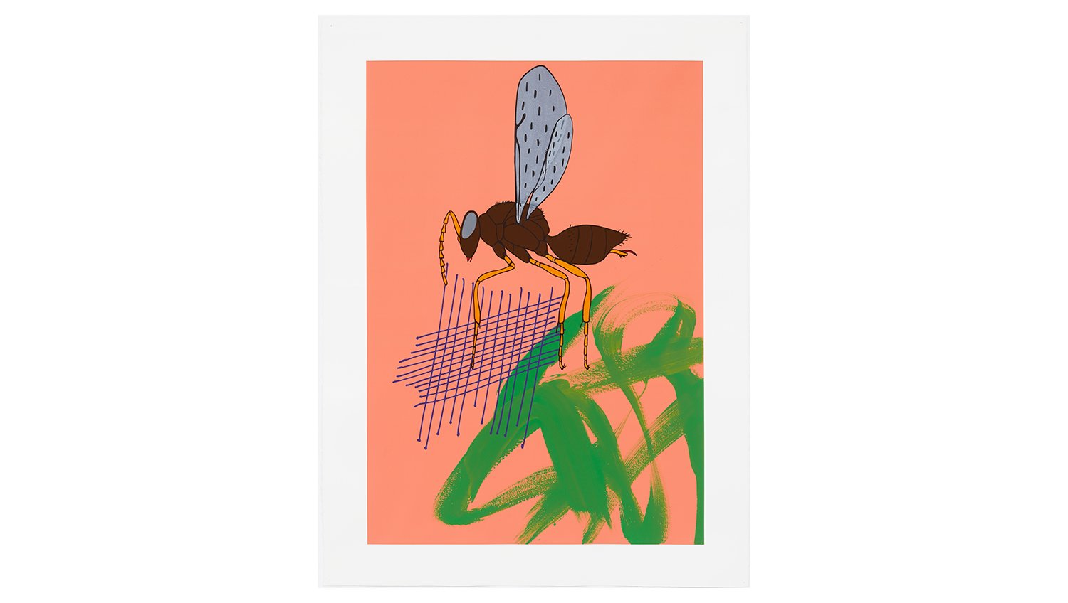 Wasp With Crosshatch and Swarm