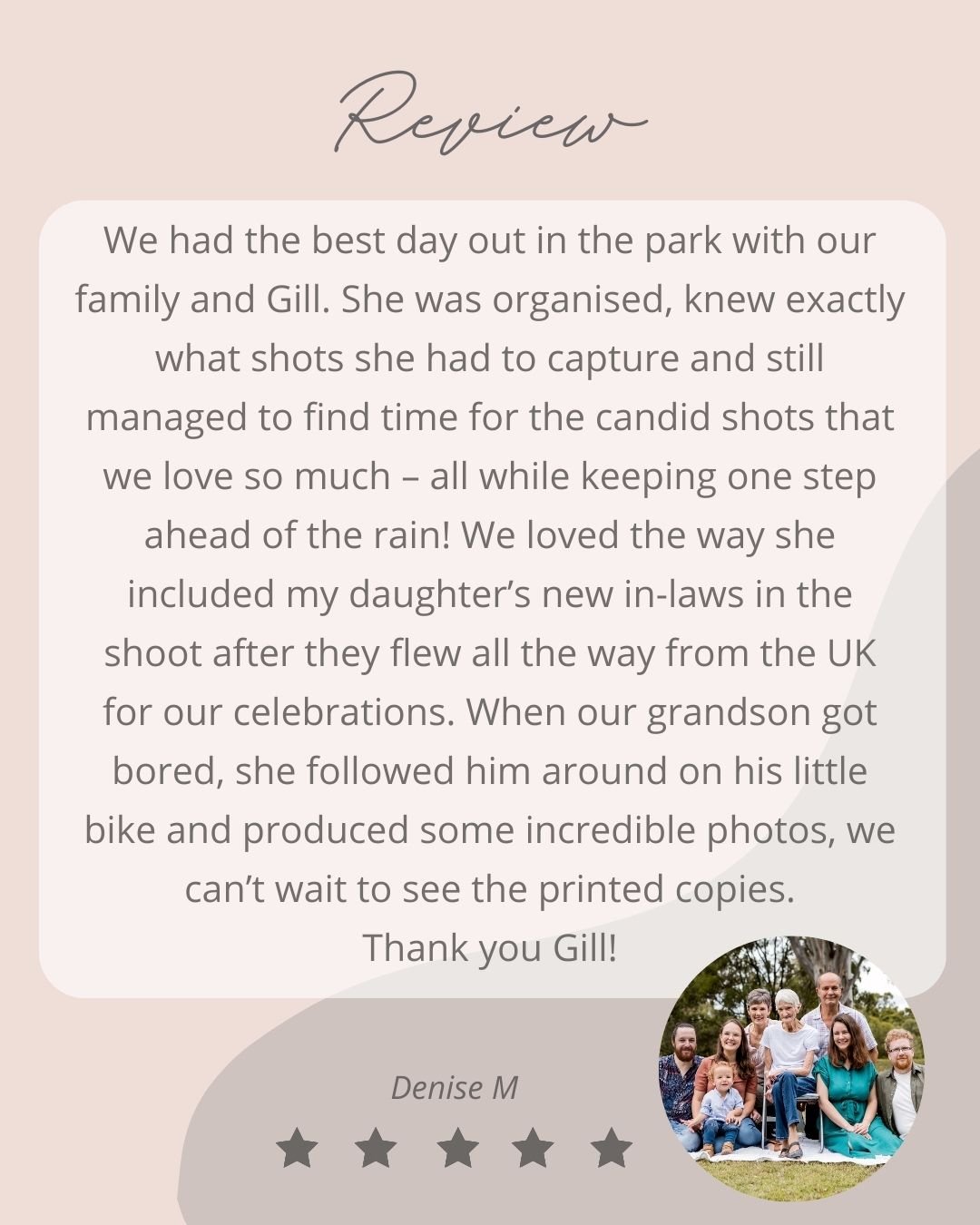 It really warms my heart to receive such lovely feedback from incredible clients like @dfromz 🥰
Thank you Denise for taking the time to share your experience from our family photography session. It is greatly appreciated! 🙏
Capturing precious famil