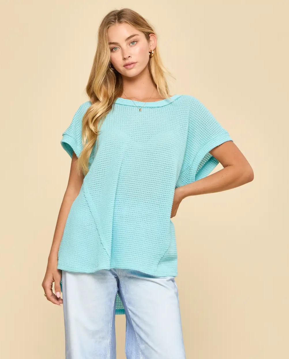 Nubby Crochet Raw Edge Top
