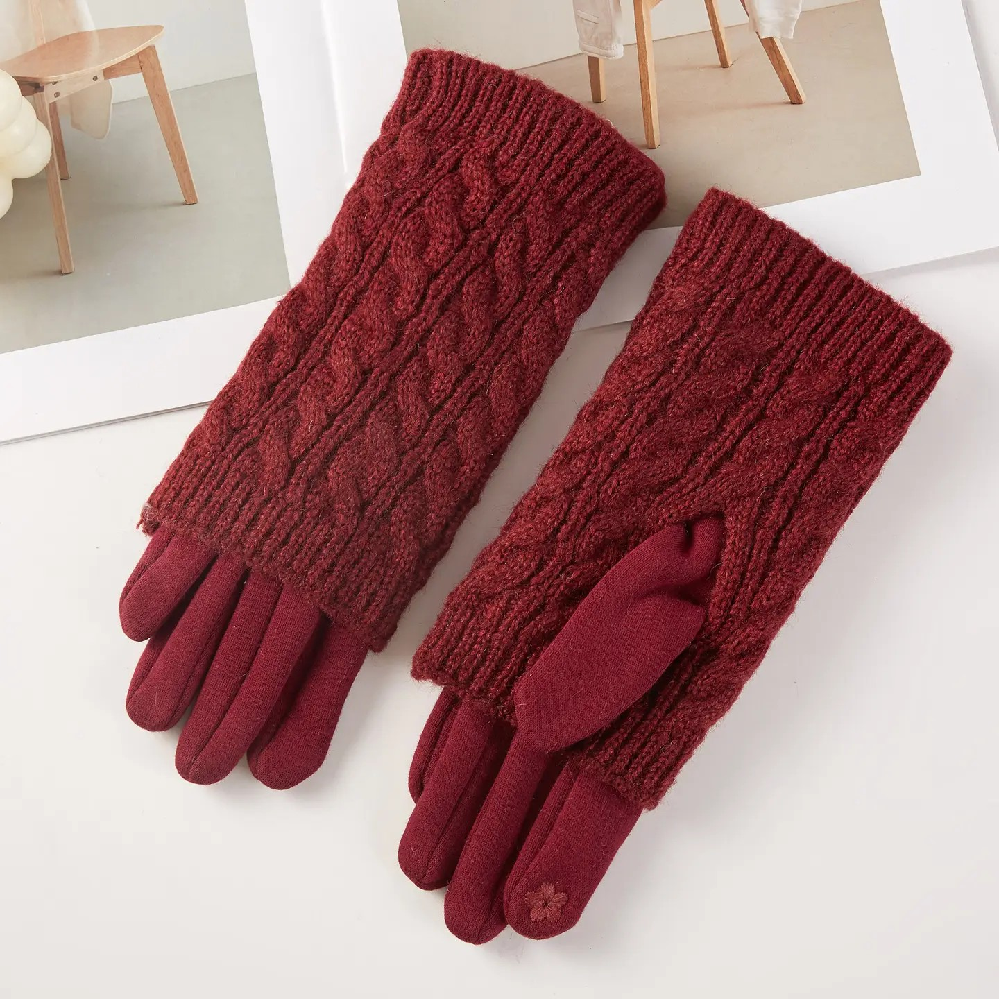 3 in 1 Cable Knit Glove