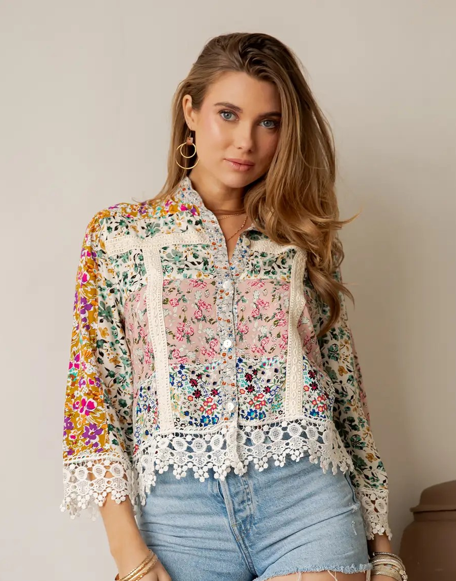 Earthy Boho Lace Shirt