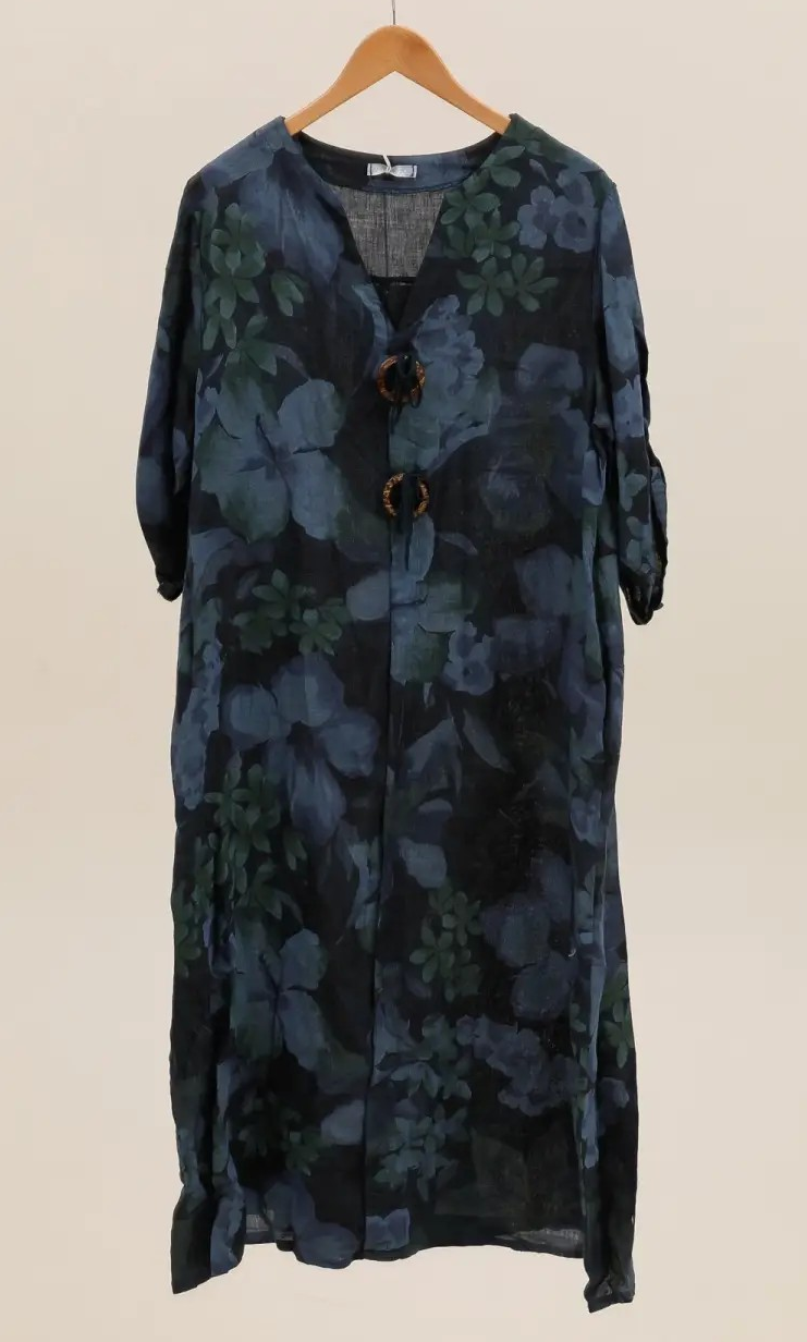 Coco Button Linen Dress