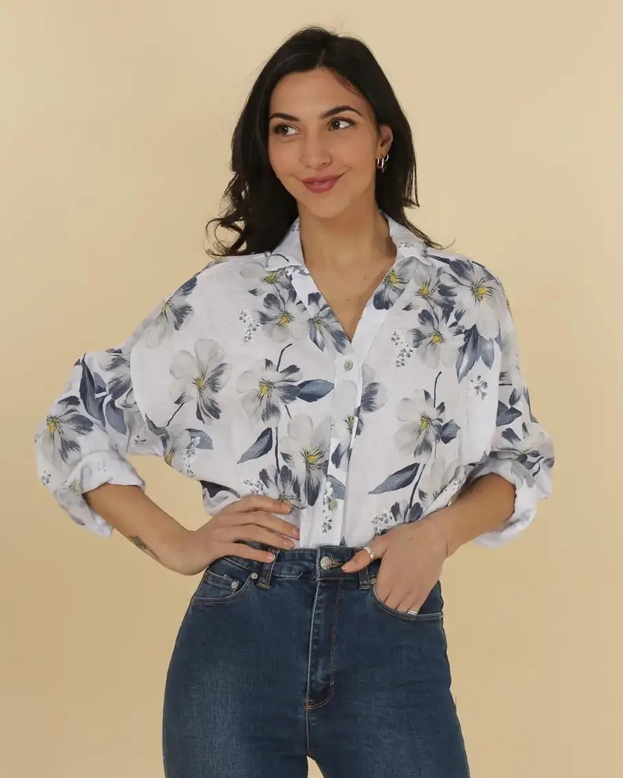 Linen Garden Leaf Shirt