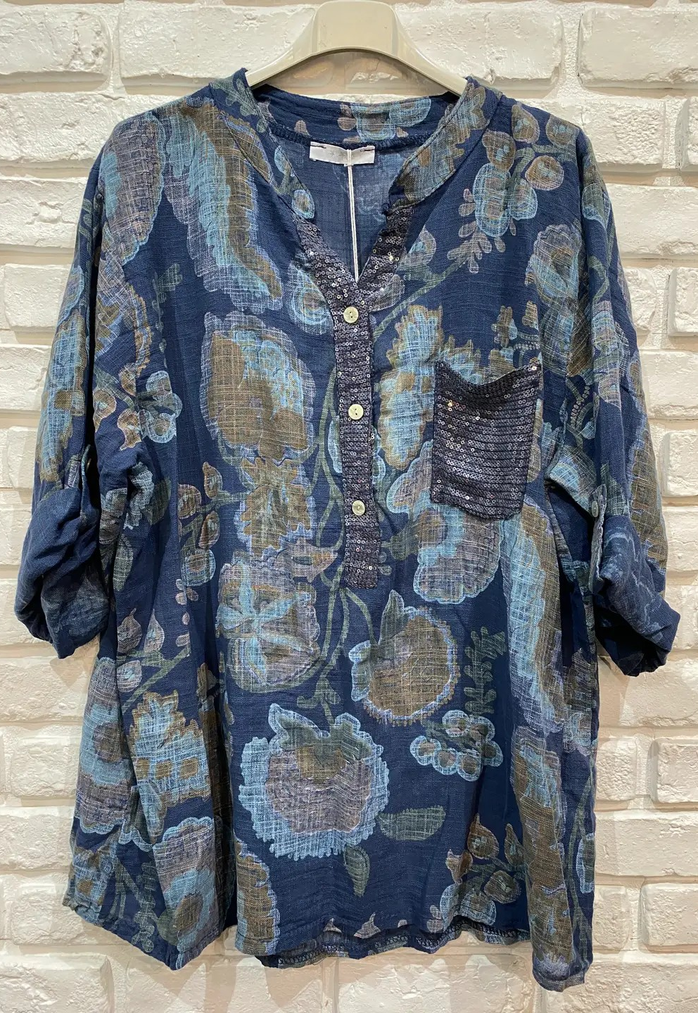 Sequin Pocket Italian Shirt