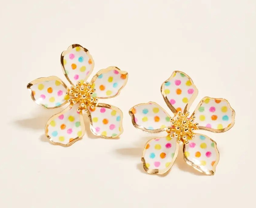 Polka Dot Flower Earring