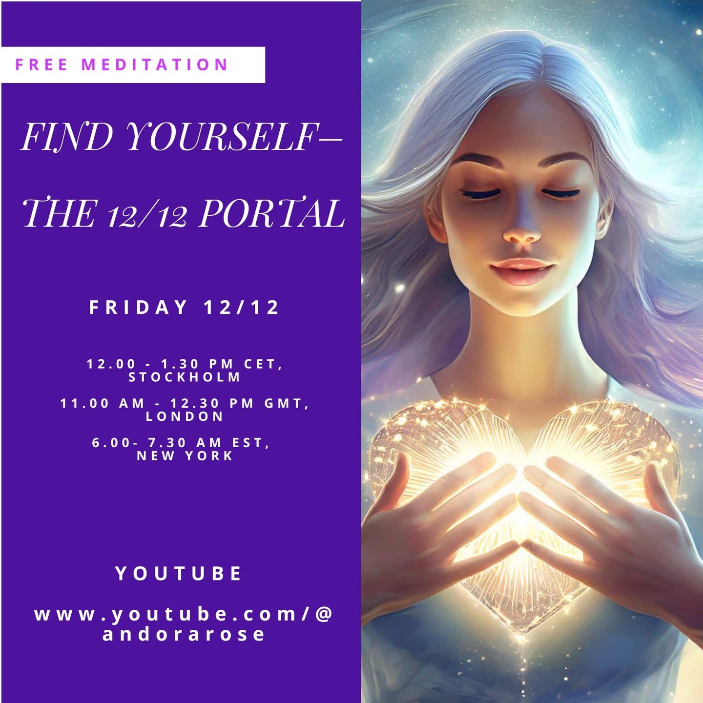Step into this beautiful live meditation on the powerful 12/12 portal, streaming on YouTube. LINK in BIO!

Release what no longer serves you, raise your vibration, and receive deep soul clarity. It's time to show the world who you are and to step int