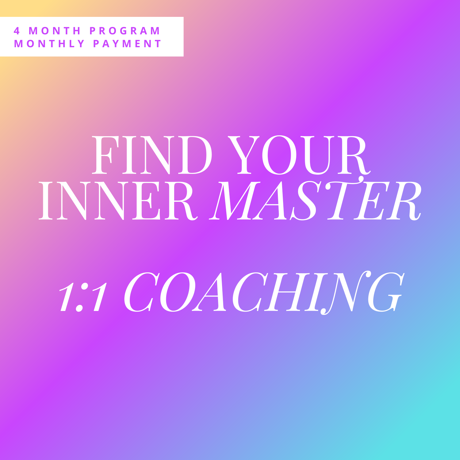 Hitta din inre mästare 1:1 | Delbetalning