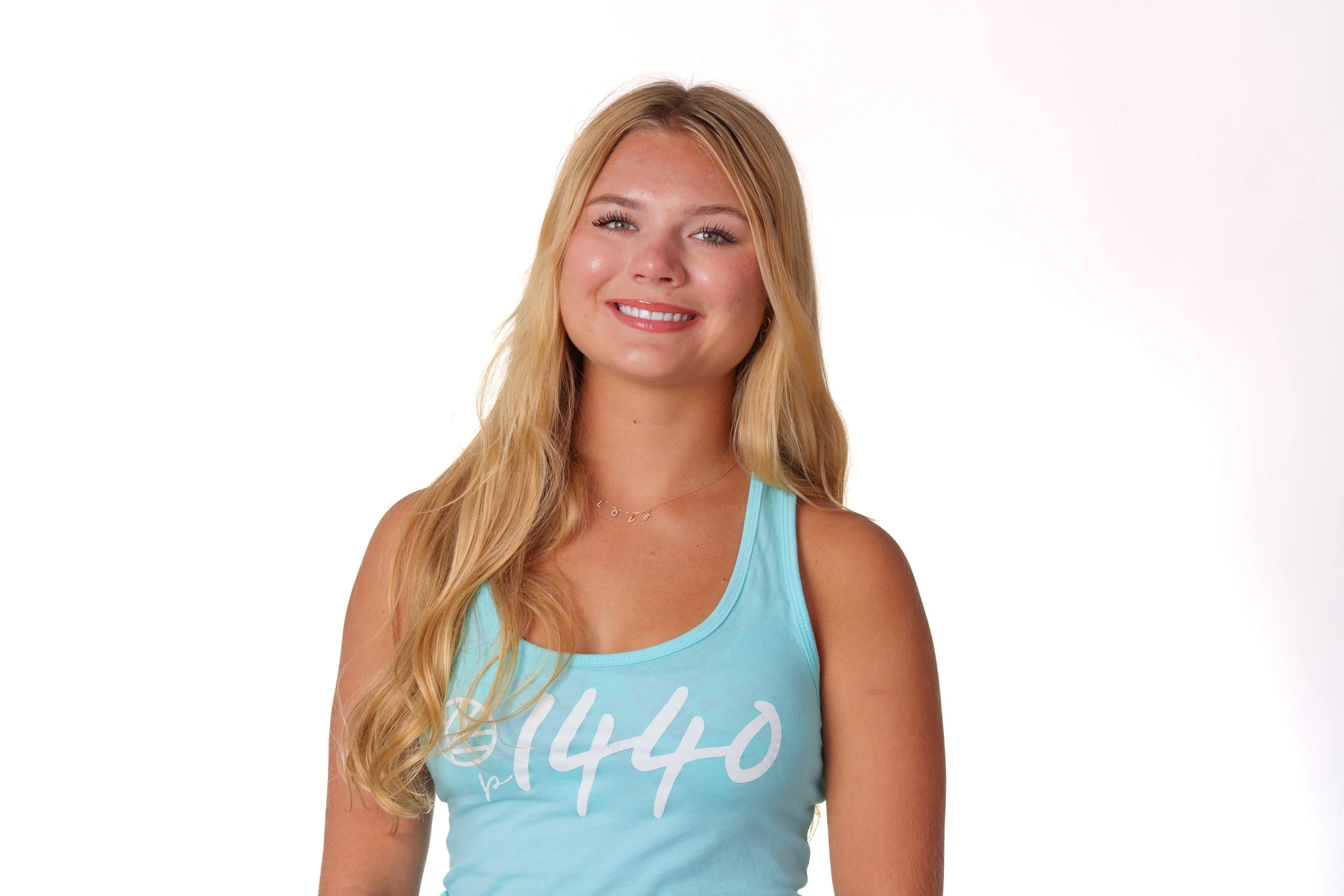 Volleyball athlete photographed on a white background during the p1440 fab50 media day
