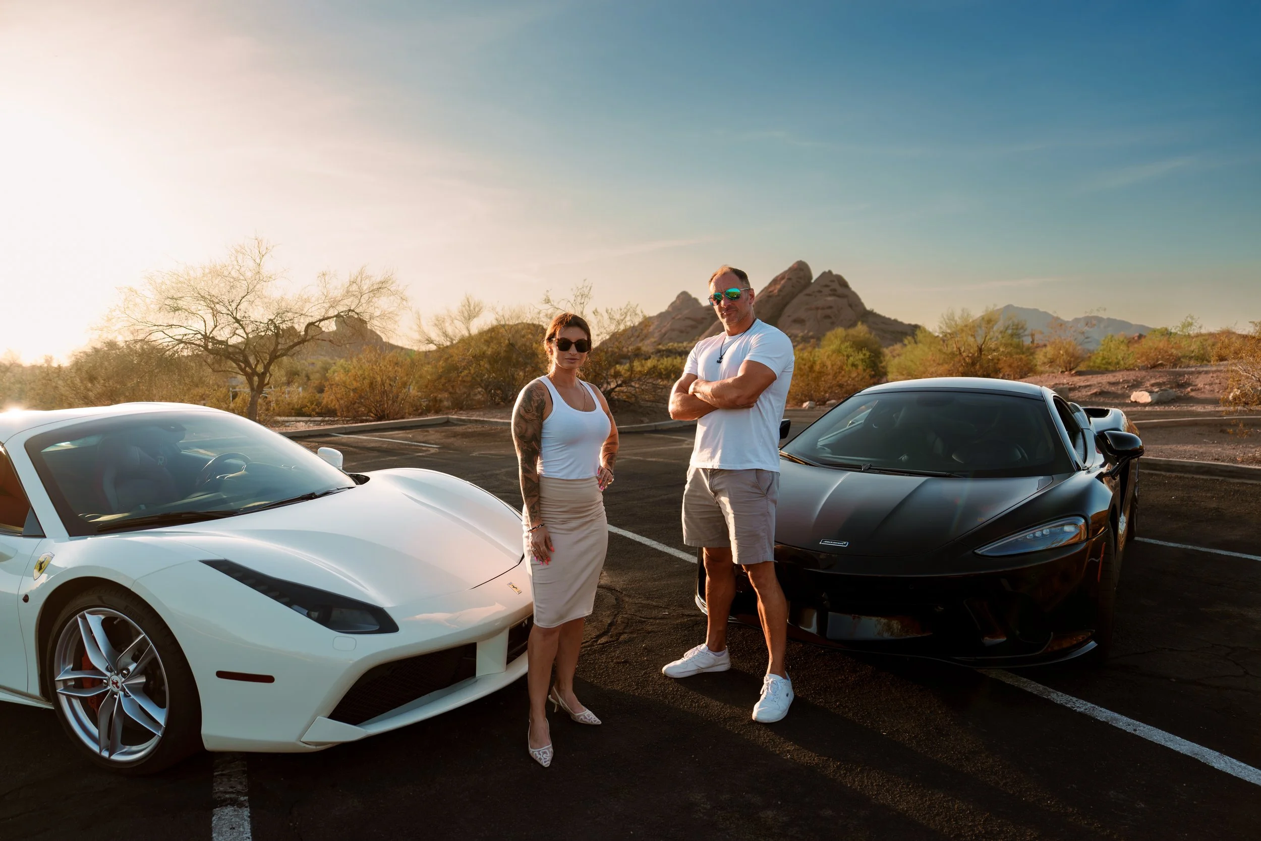Phoenix Branding Portraits With a Ferrari 488 and McLaren at Papago Park