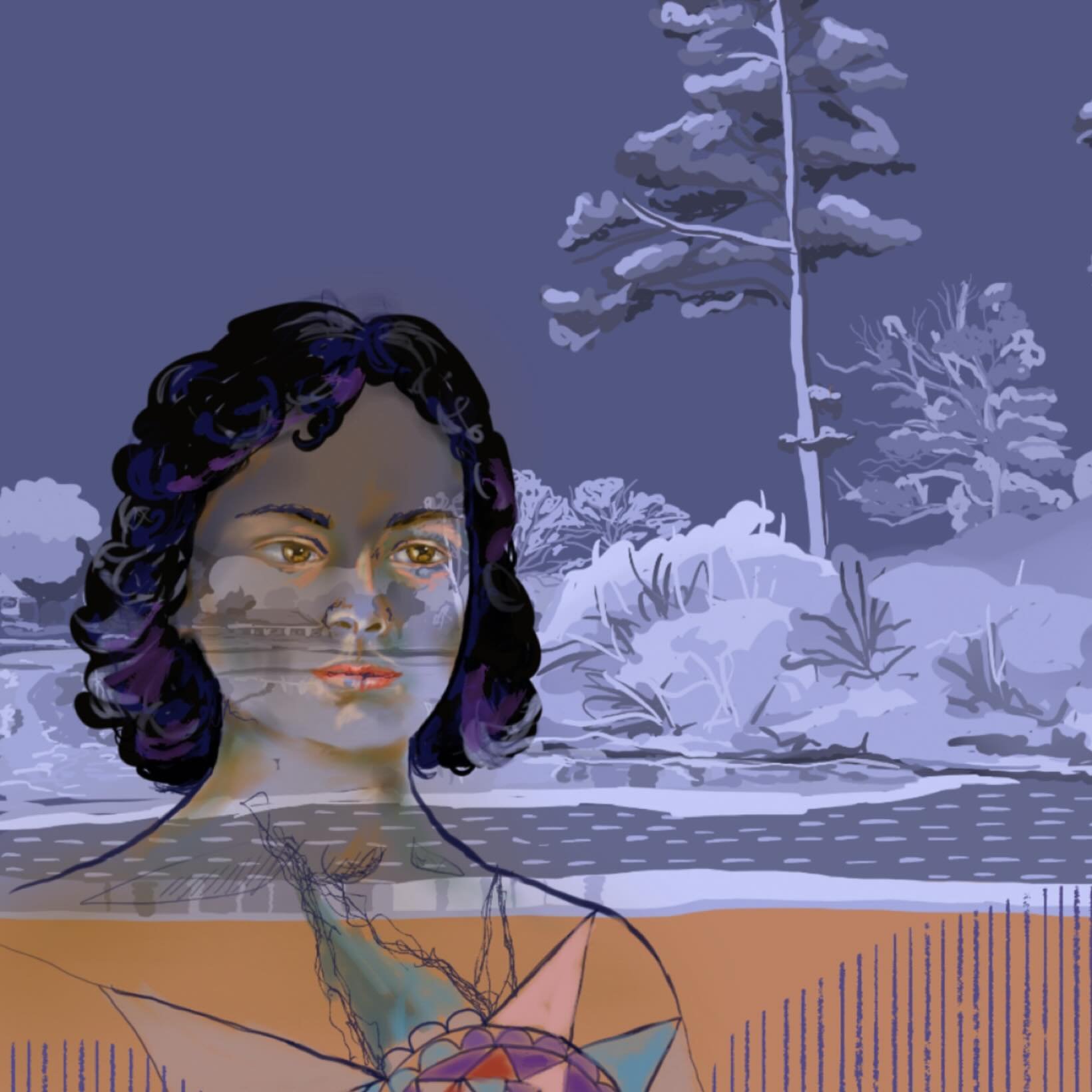 Procreate doodling on the iPad in the car. The bumpy roads actually force me to be loose. It&rsquo;s nice to have the ability to paint digitally when on the move. Paints are just too messy. #procreateart #ontheroadagain #digitalpaintings