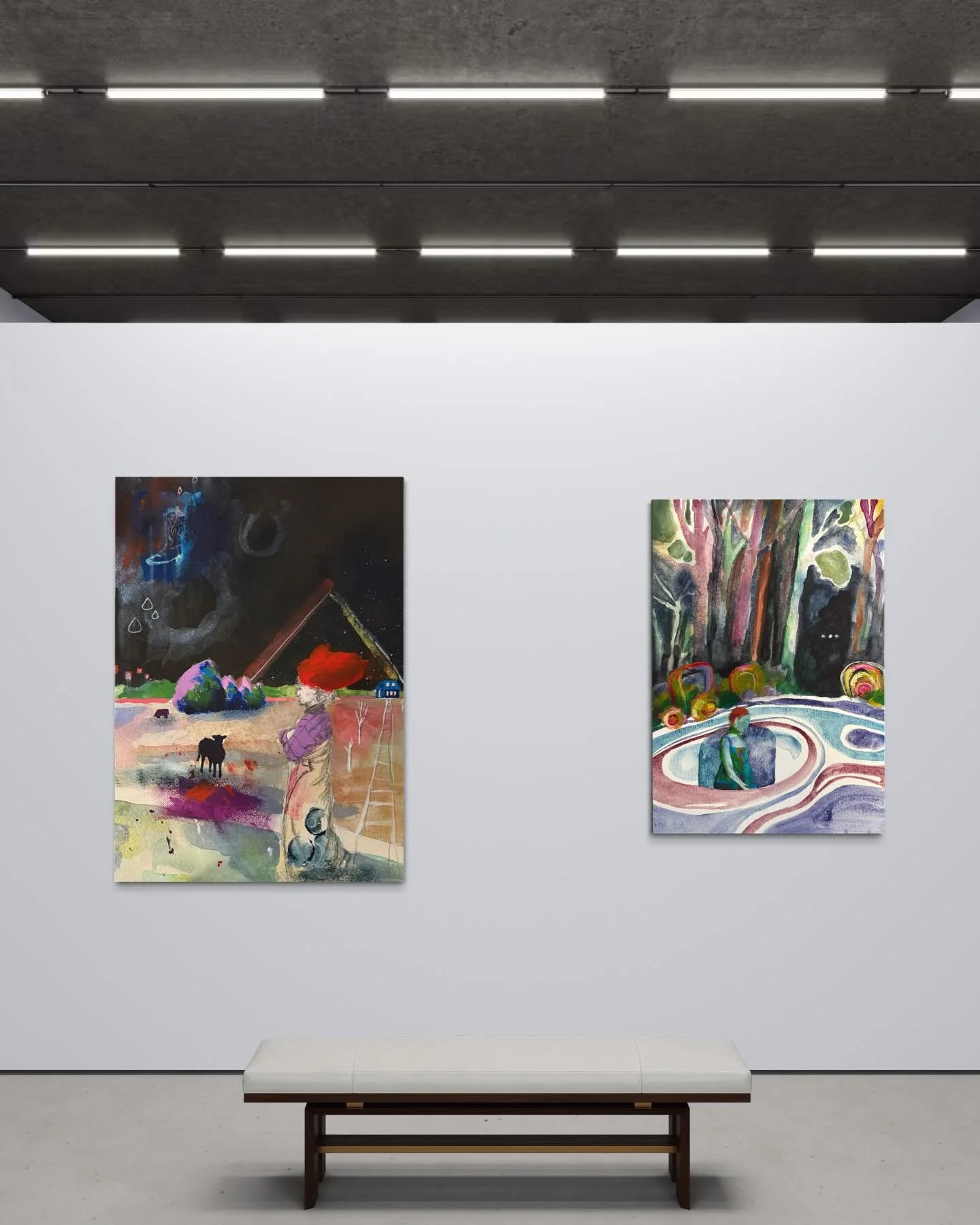 Two new pieces: both based on land around my parents&rsquo; house in the country. Cows, cowboy boot spaceships, and mysterious things happening in the deep part of the woods. There&rsquo;s something about peering into a forest. I want to go in and lo