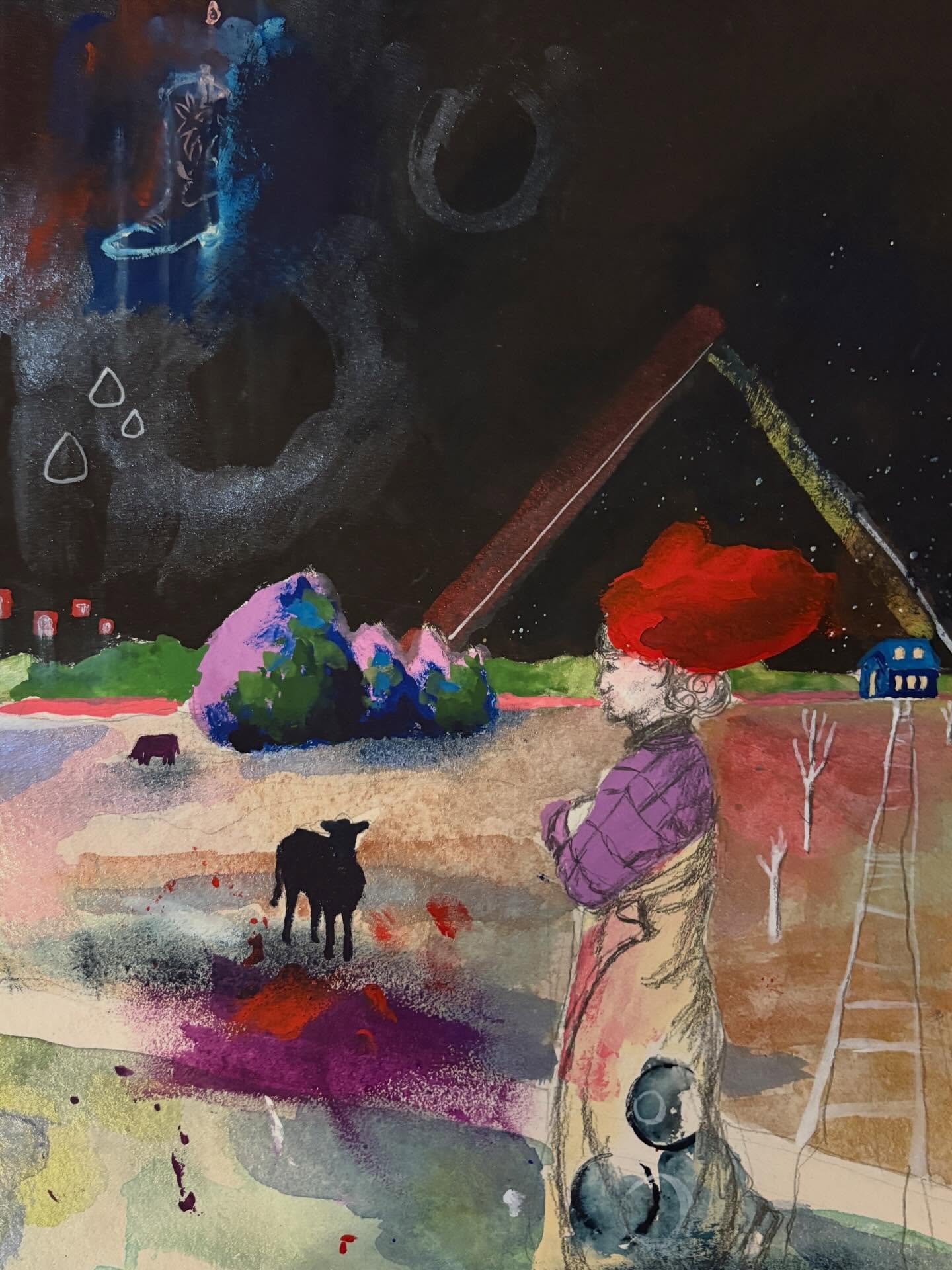 Based on a consultation with @dazed.and.confucius (loved it!) I have been doing more studies. So I am working &ldquo;it&rdquo; out before I start on the big canvas or final piece whatever that may be. Back story: this is my daughter walking late at n