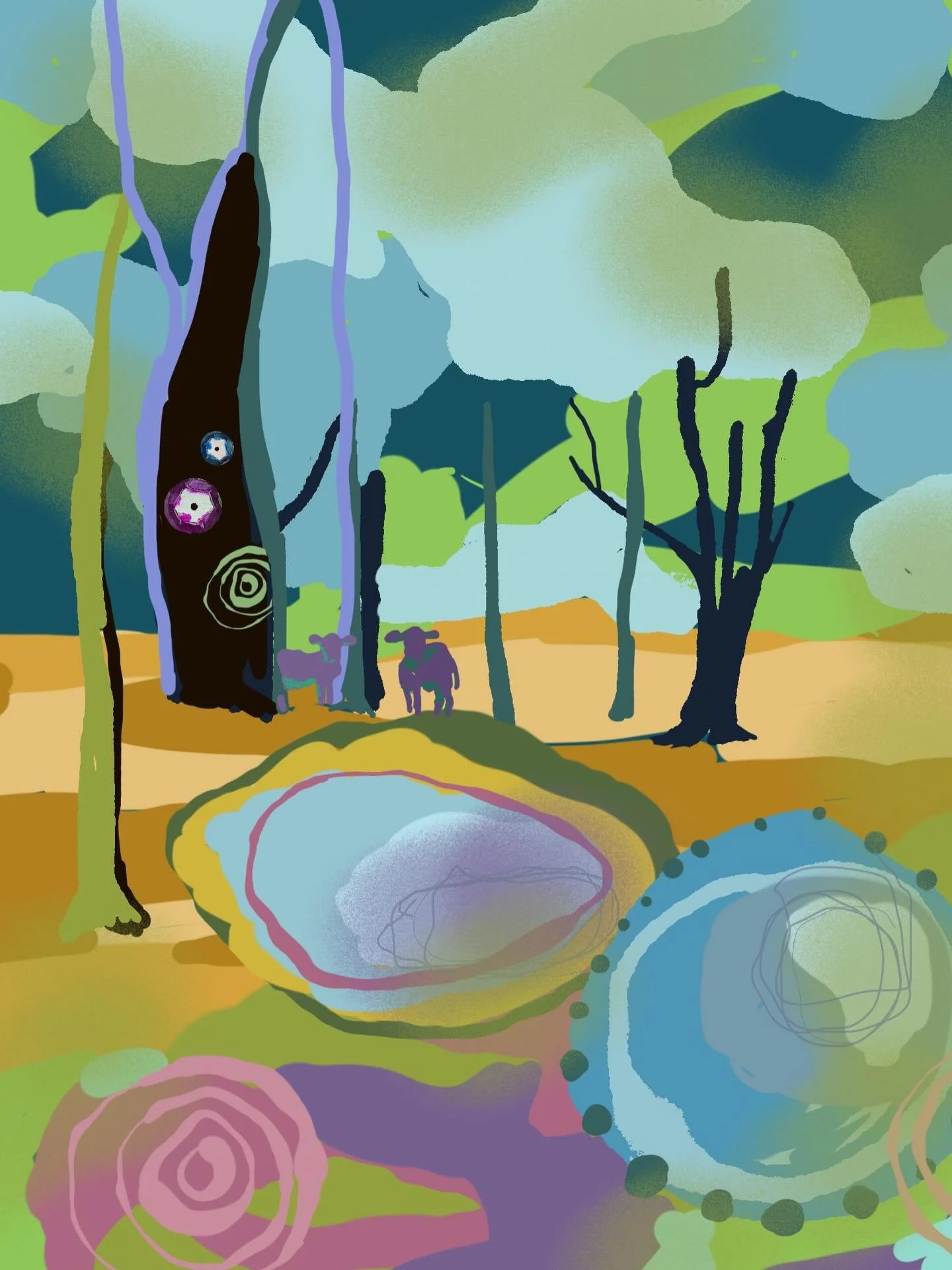 Late night painting after a long, hard day. Digital work in Procreate. Once again the mystery forest makes an appearance and a self portrait, which I rarely do. I need to get some sleep. Tomorrow is another day. #digitalpainting #procreate #selfportr