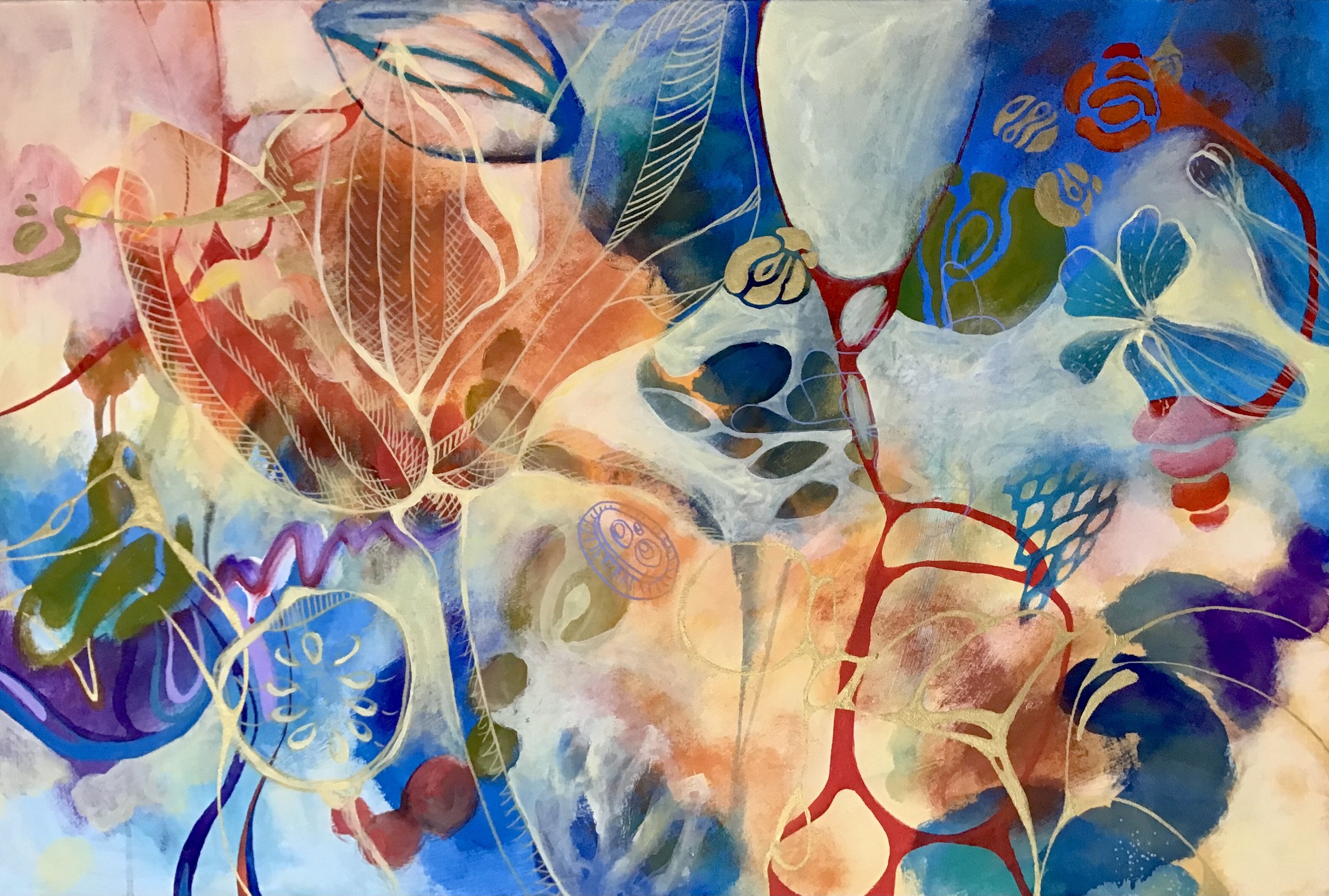 Awakening II  /  Acrylic on canvas, 36x24 inches, 2024   Sold