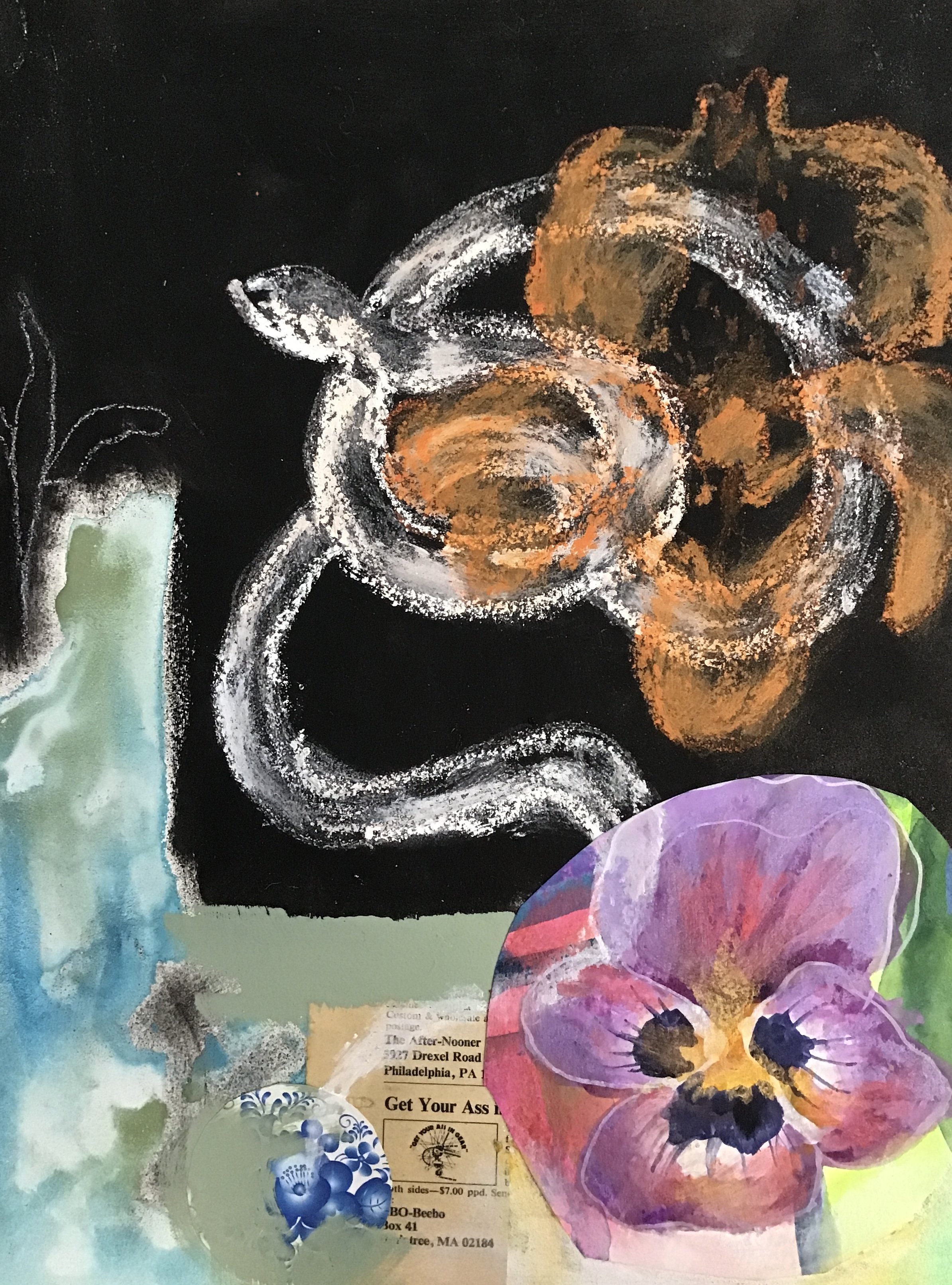Life  /  Oil and acrylic on cradled wood, 9x12 inches, 2" deep, 2022   $200