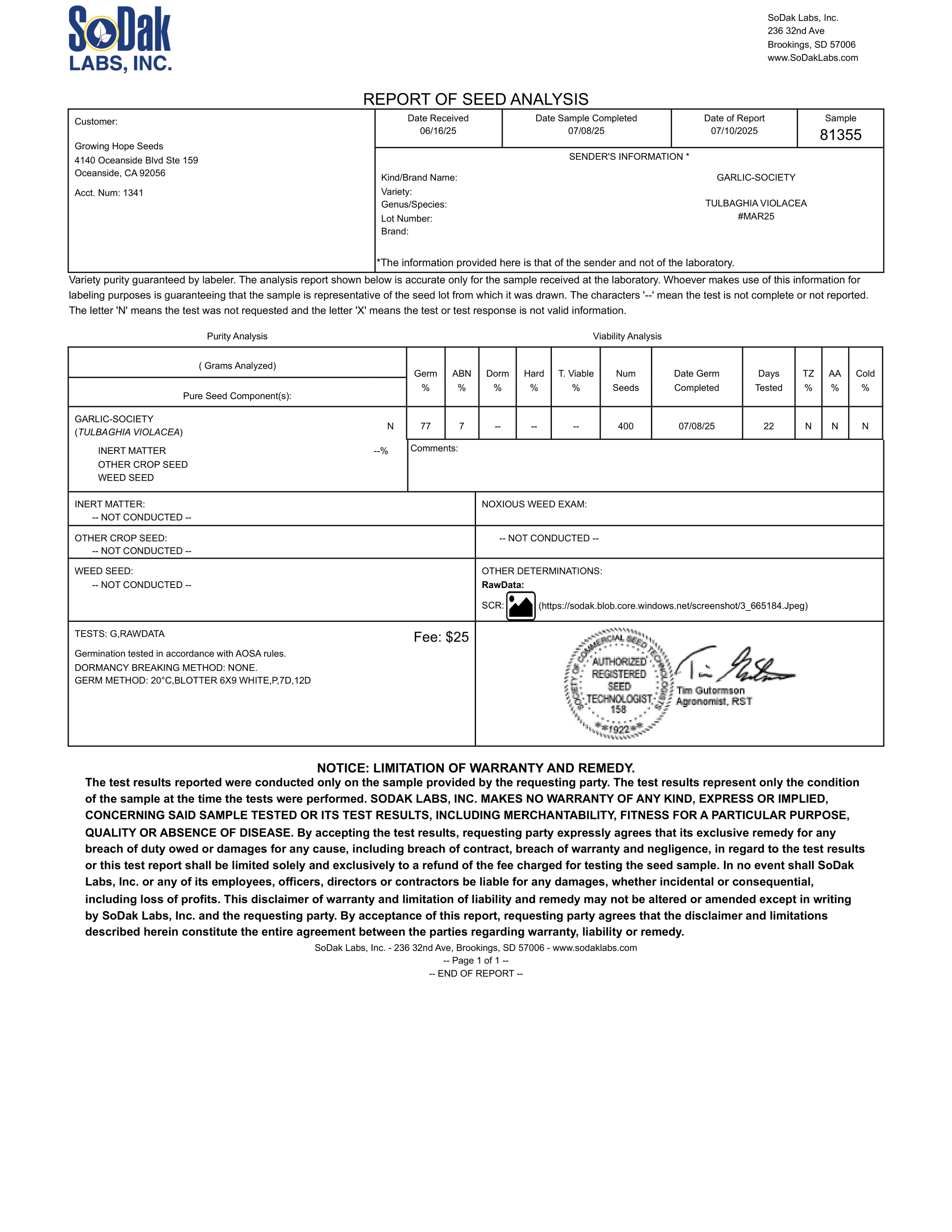 Tulbaghia violacea germ result 77%_page_1.png