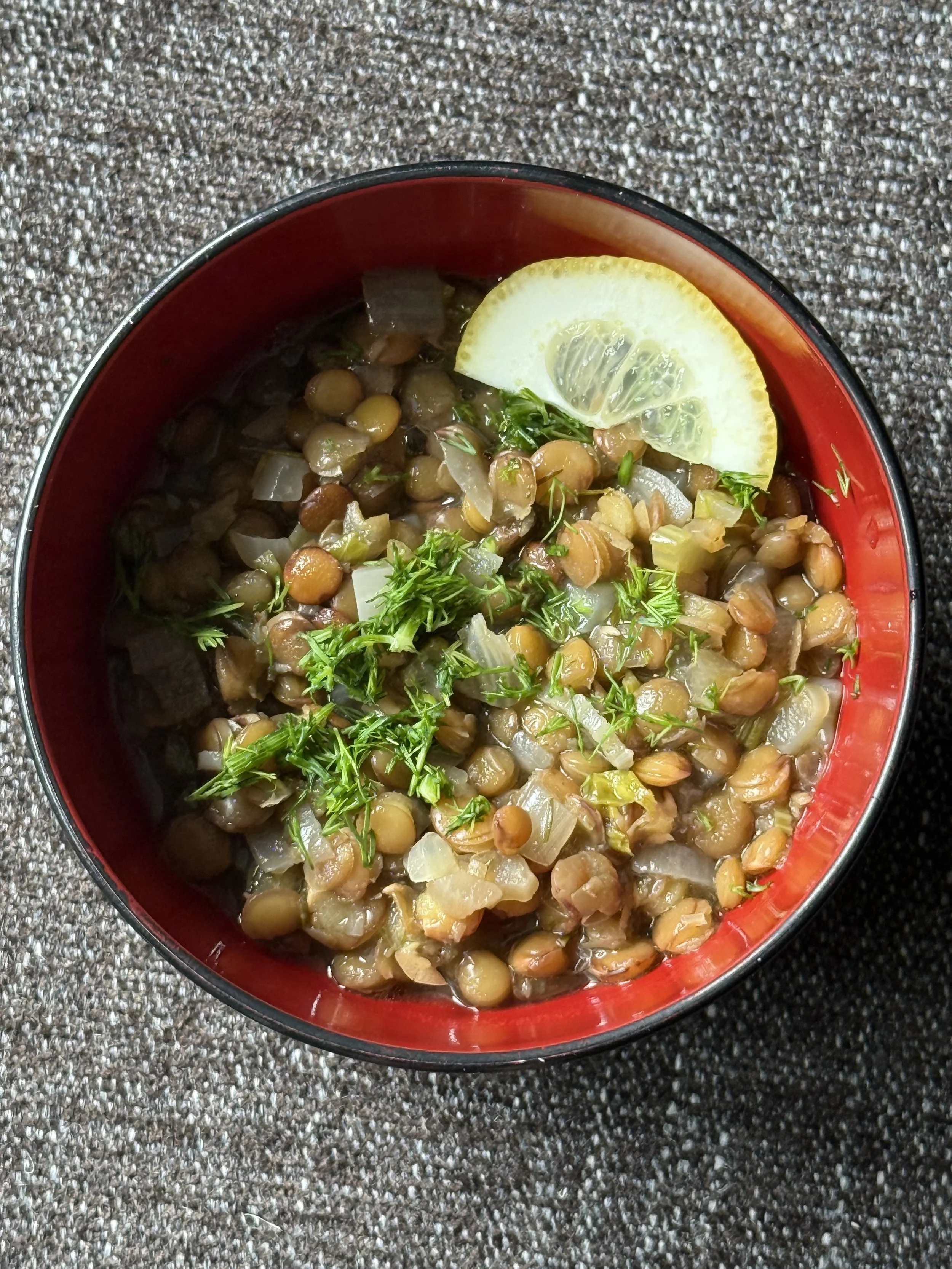 Lemony Dill Lentil Soup