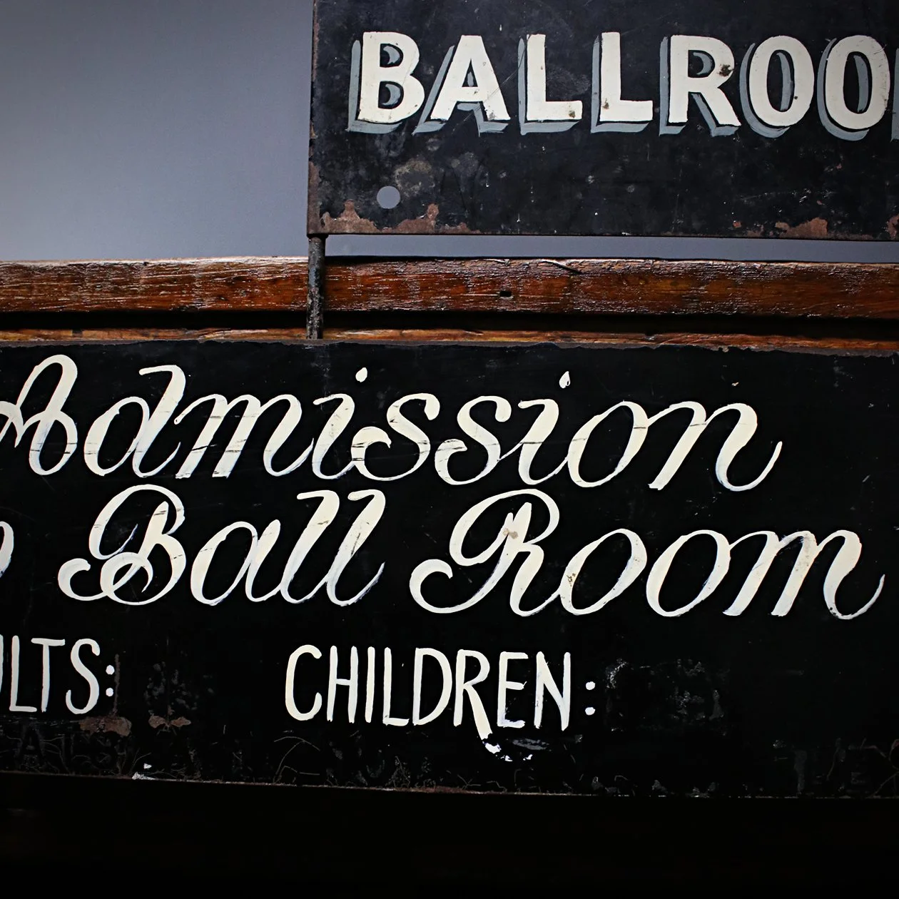 Pair of Tole Ballroom Signs — Praise The Hoard