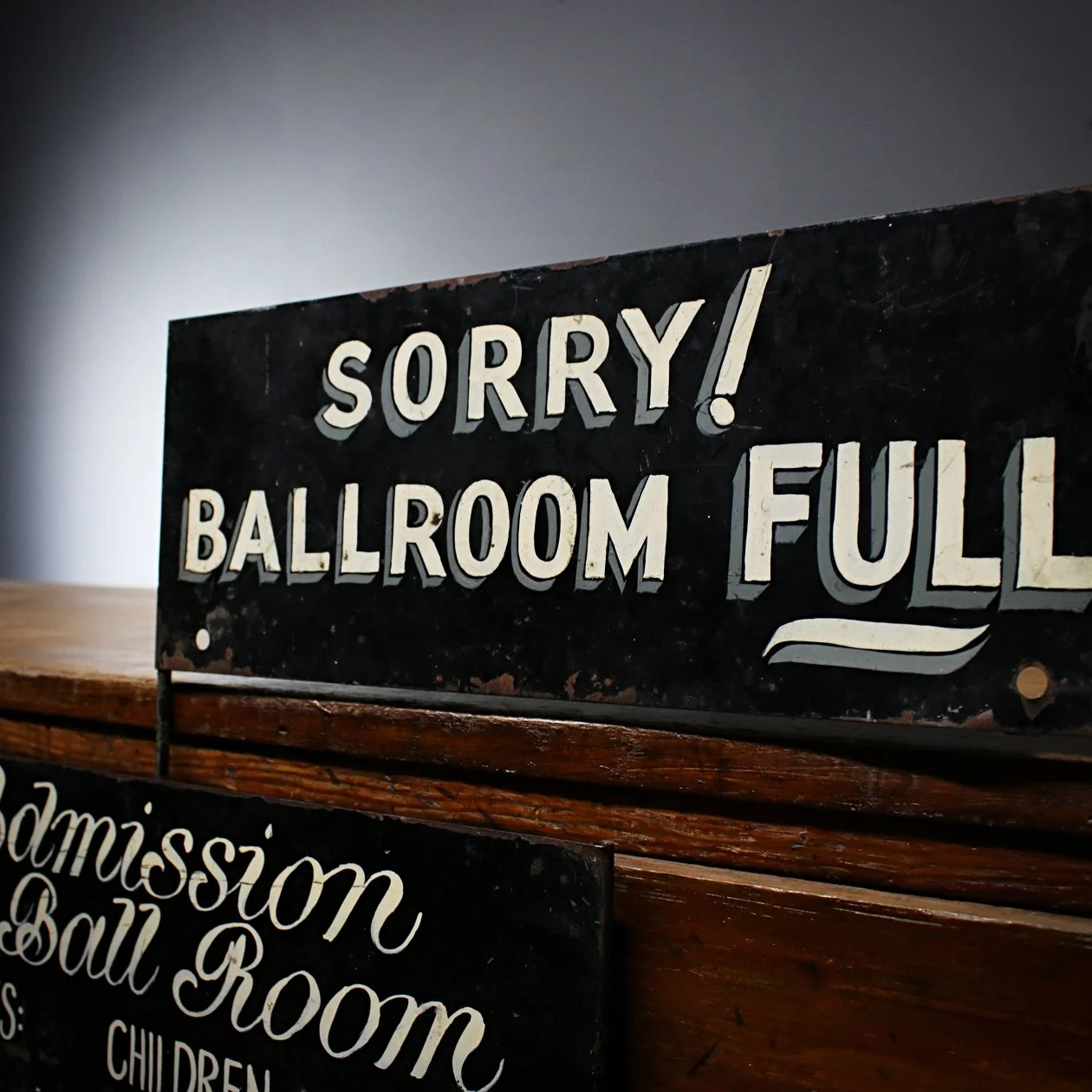 Pair of Tole Ballroom Signs — Praise The Hoard