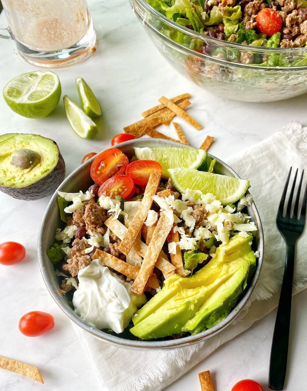Taco Salad with Creamy Salsa Dressing