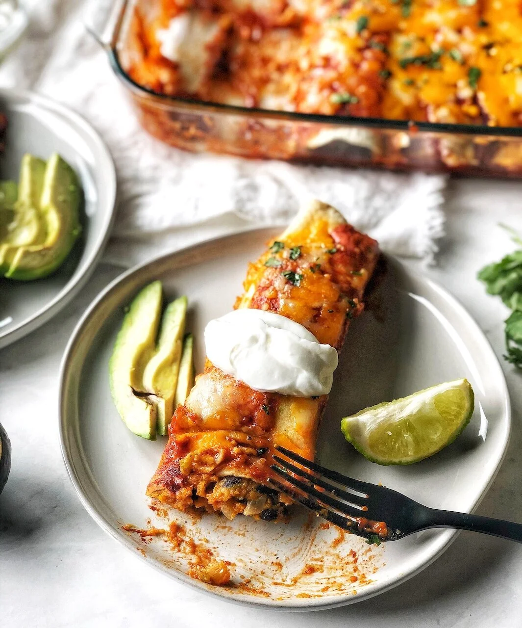 Vegetarian Sweet Potato and Black Bean Enchiladas