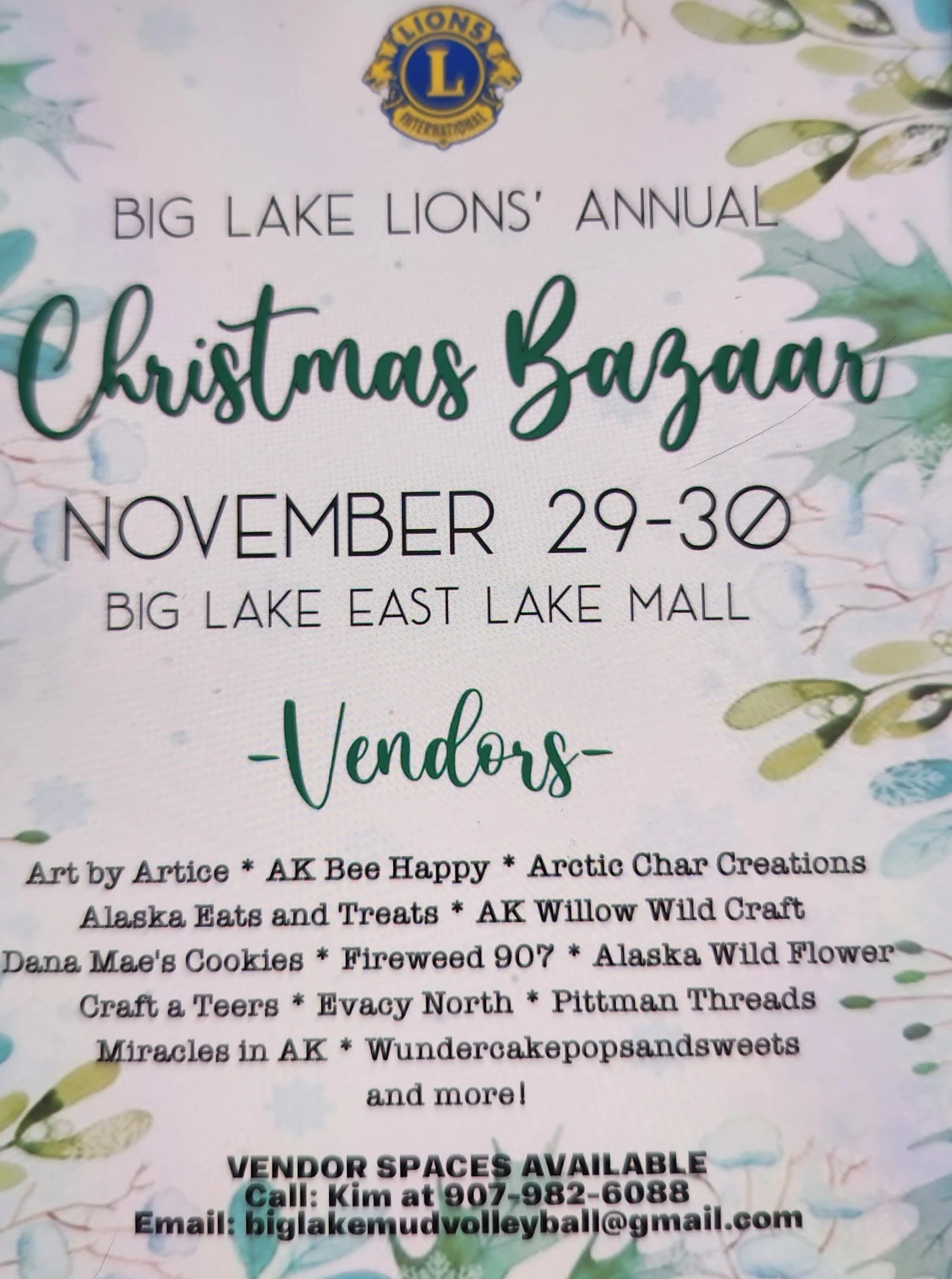 Big Lake Lions Annual Christmas Bazaar 