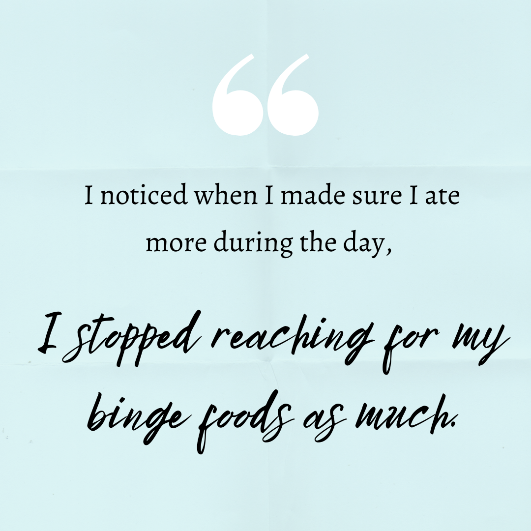 Client Quote # 63: regular eating prevents binges