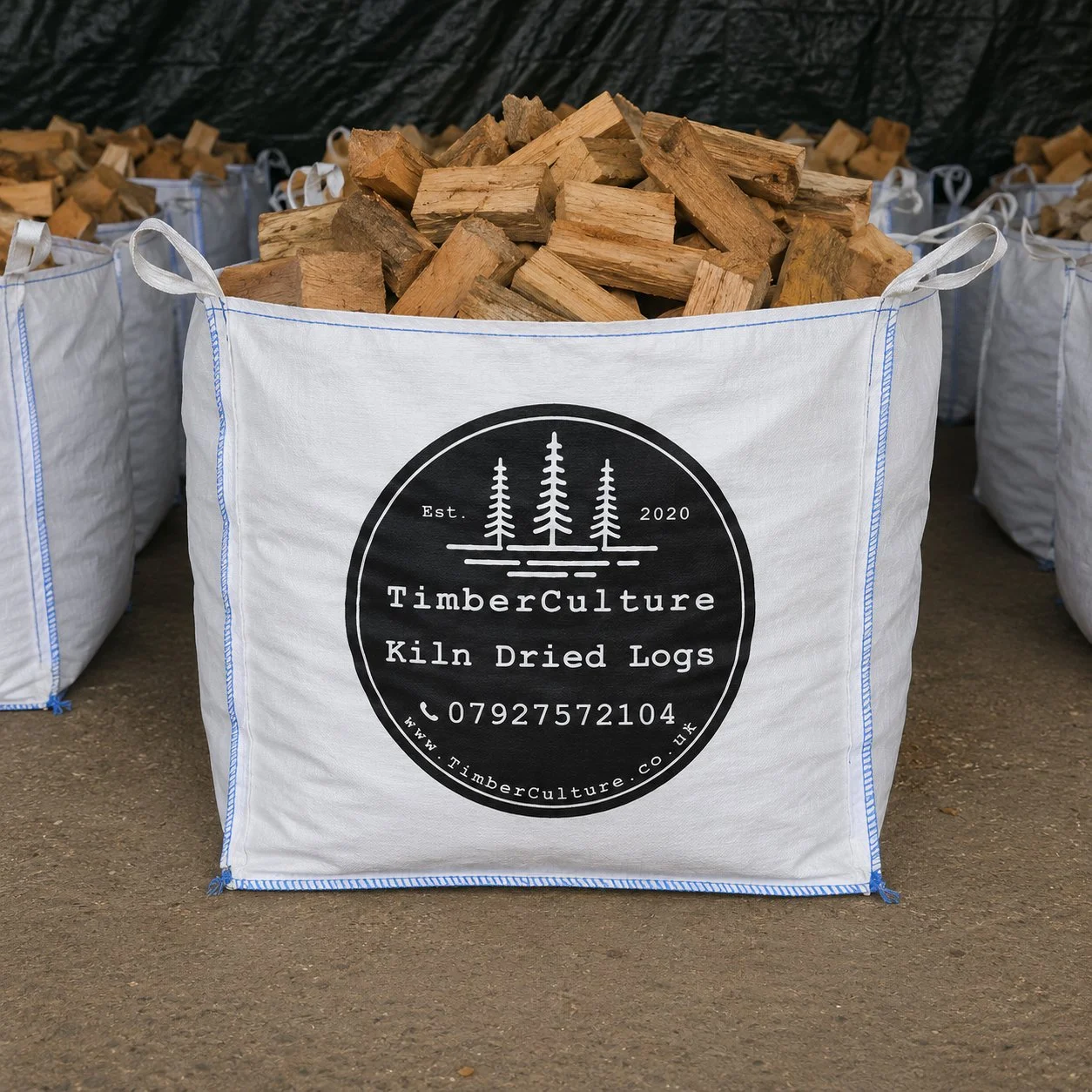 Timber Culture kiln dried firewood logs in a bulk dumpy bag ready for delivery