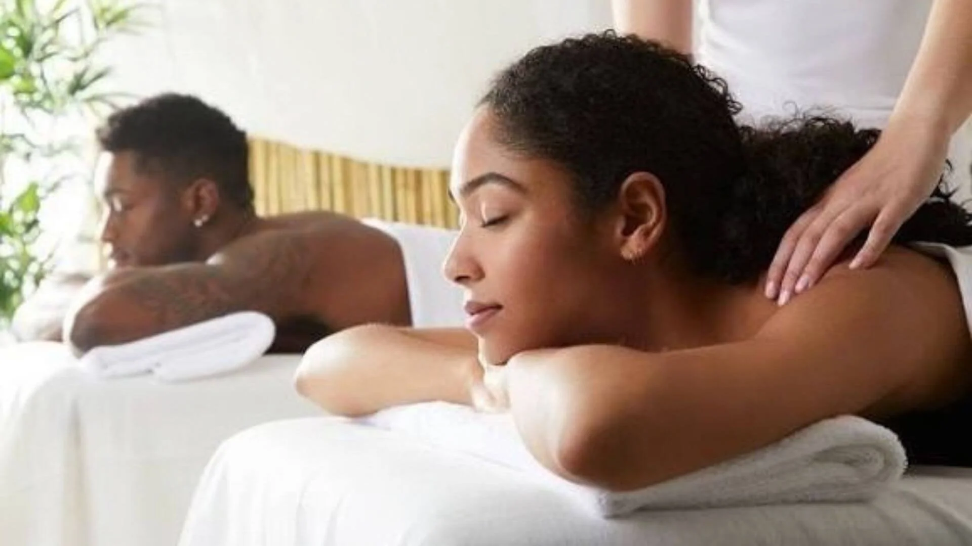 A couple enjoying a massage