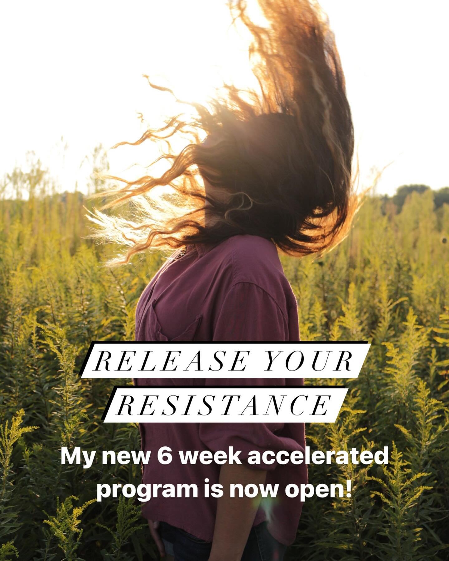 THE DOORS ARE OPEN!⁣ 🥳

Release Your Resistance is now OPEN!

Feeling like you are stuck, don&rsquo;t know the exact steps to take, comparing yourself to other women who have what you want, and not good enough to create the business you dream of is 