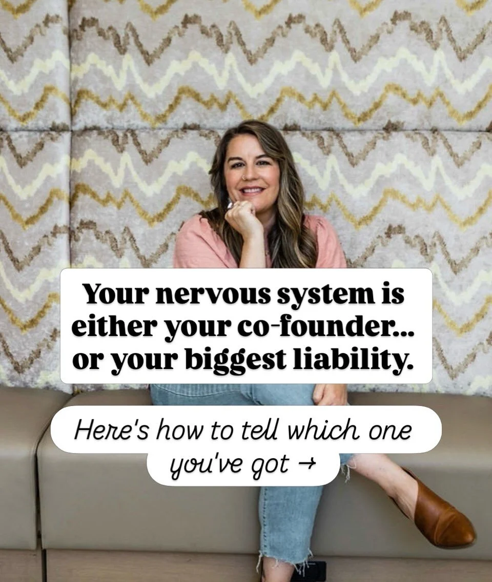 Your nervous system is either your co-founder or your biggest liability. Which one is running your business right now? 

👀 Swipe through, then let me know in the comments.

If you're ready to make your nervous system your co-founder &mdash; not your