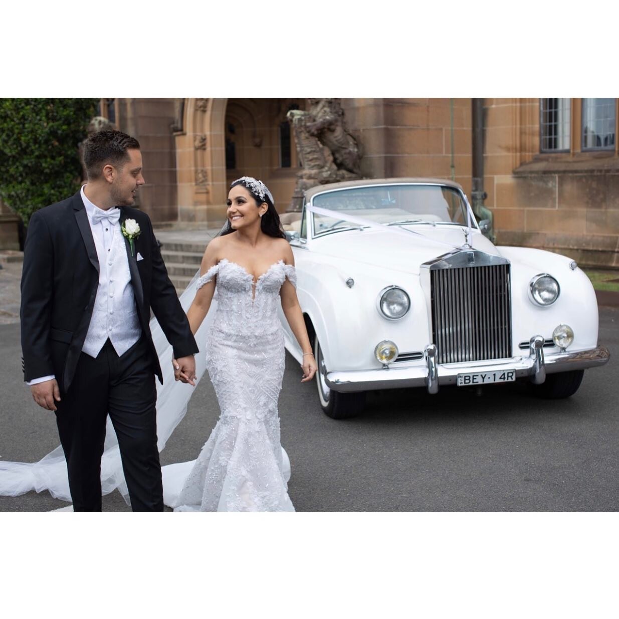 Leanna &amp; Adam taking a romantic stroll 💕 @christophergeorgephotography 
...
#weddingcars #bride #groom #classic #rollsroyce #love #sydney #rollupinarolls