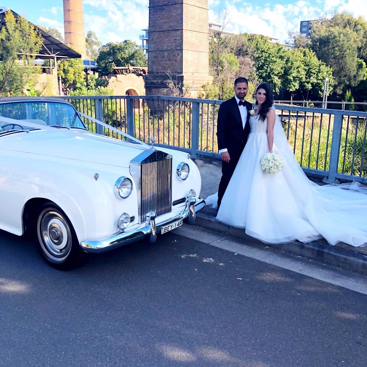 It&rsquo;s their day ... the day their wedding dreams came true 💕 congratulations Pamela &amp; Anthony 💕#wedding #weddingcars #bride #groom #rollsroyce #love #classic #convertible #rollupinarolls