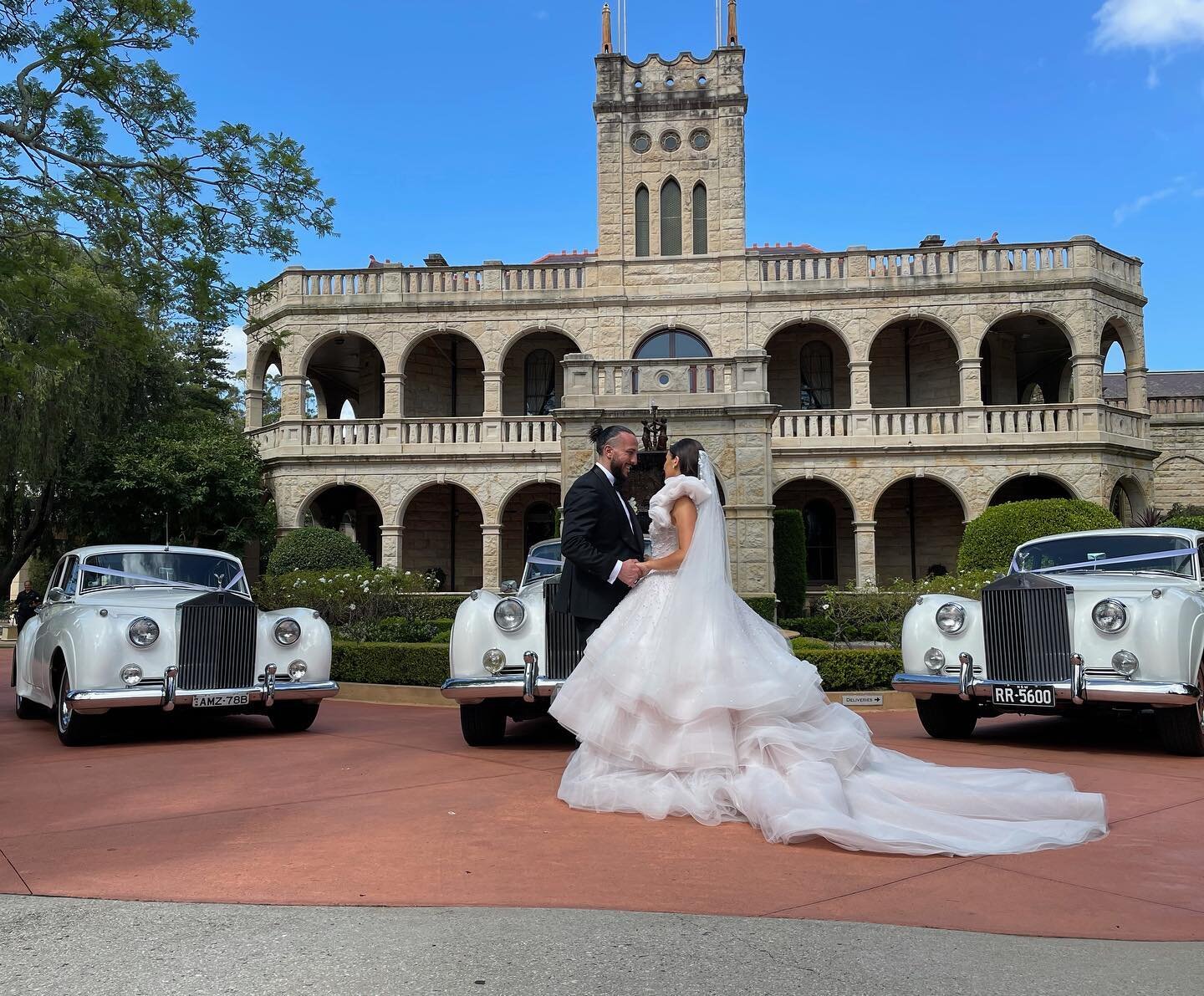 A beautiful castle and a beautiful couple!  Congratulations Susan &amp; Hussein 💕 @weddingsbynavarra @emiliobphotography @nyc_films 

#bride #groom #wedding #rollsroyce #love #classic #sydney #weddingday
