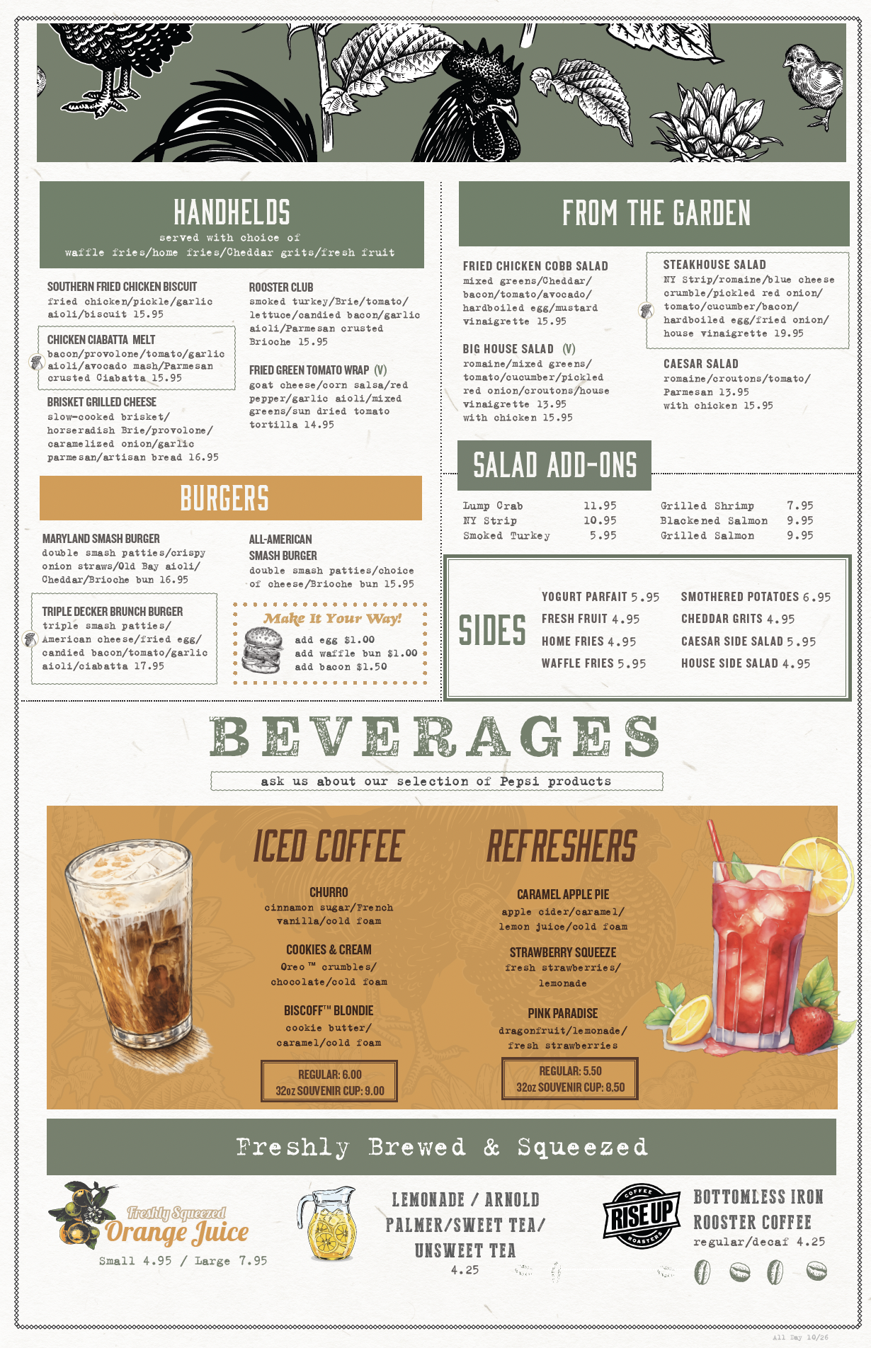 Iron Rooster Fall Menu 2026  Breakfast All Day