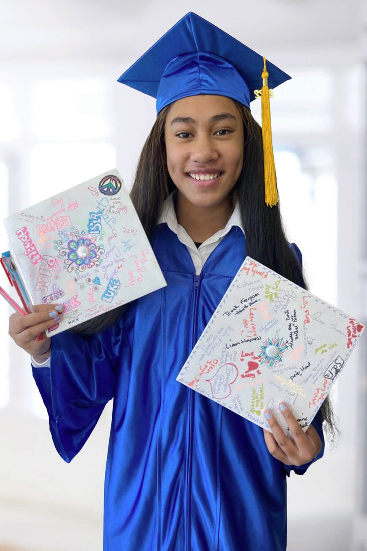 Eco Friendly Graduation Gowns With Mortarboard Hat And Tassel Open