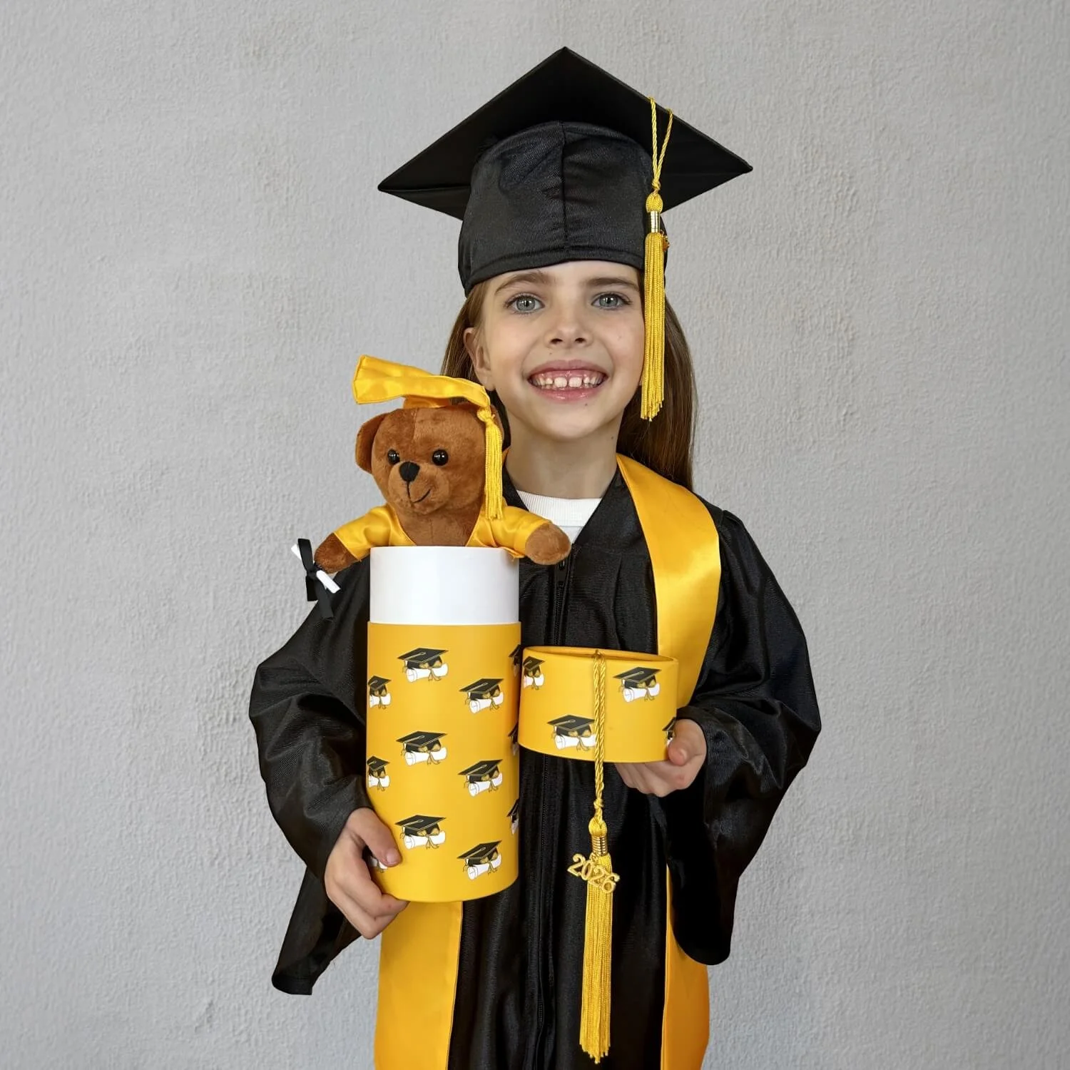 Graduation Teddy and Tube Black and Gold.jpg