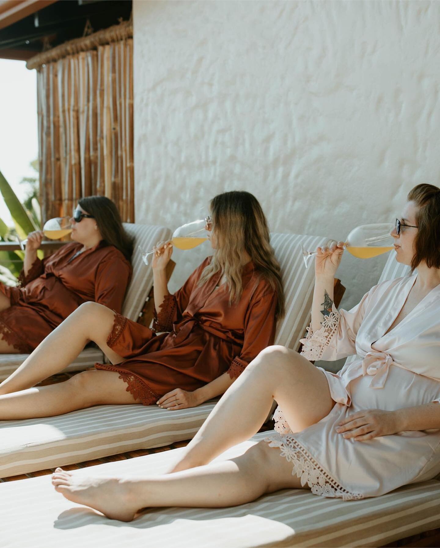 Who says weddings have to be stressful? .
&bull;
The bride and her bridesmaids enjoying cocktails poolside before the ceremony .
&bull;
&bull; 
&bull;
#casamarbellahotel #boutiquehillsideretreat #monday #destinationwedding #privatevilla #wedding #pur