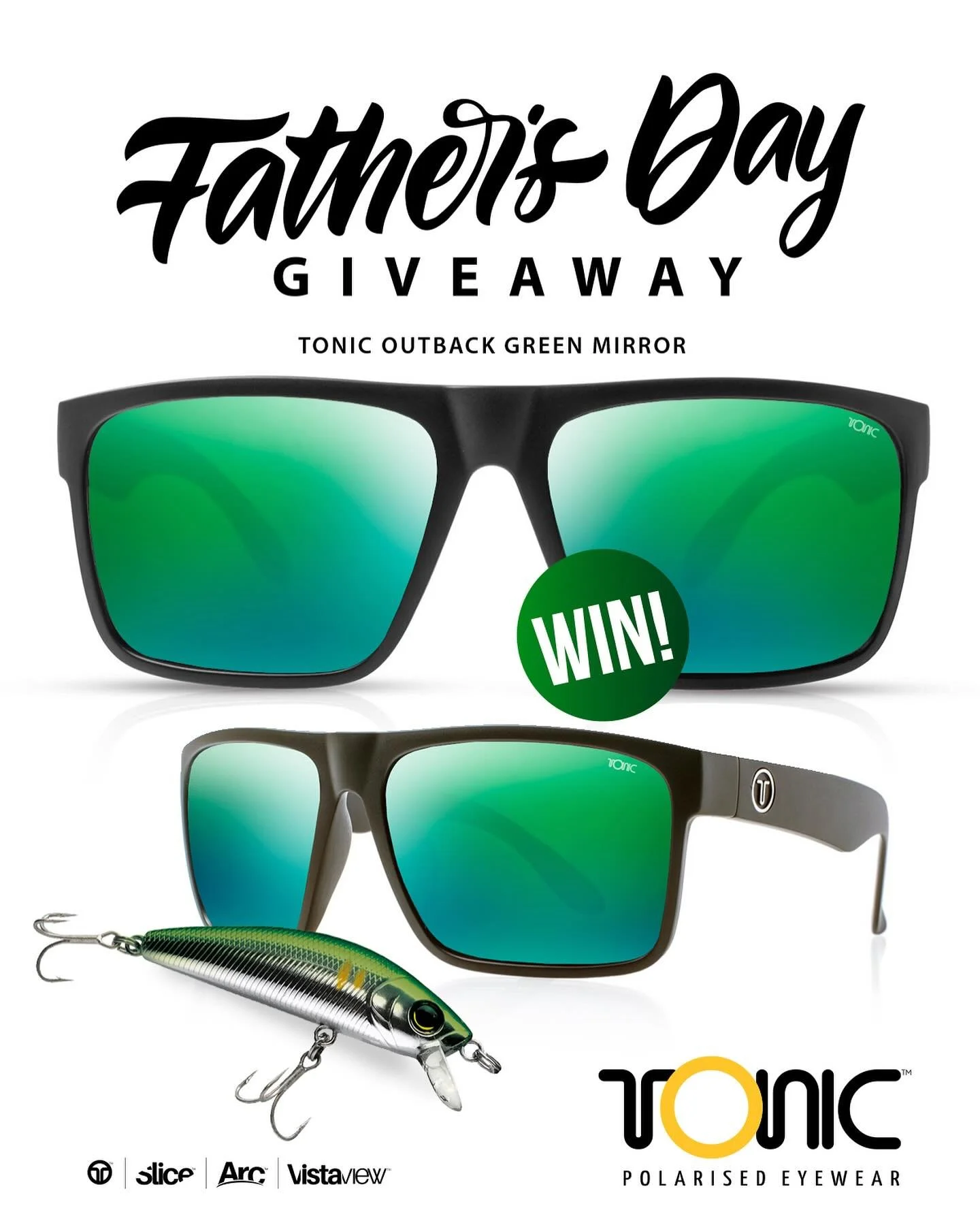 🎉 Father&rsquo;s Day Giveaway! 🎉
We&rsquo;re celebrating all the amazing dads out there with a special Tonic Eyewear Giveaway 👓✨ 1 pair of Tonic Outback Green Mirror could be yours. 
Here&rsquo;s how to enter:
1️⃣ Follow @TonicEyewear
2️⃣ Like thi